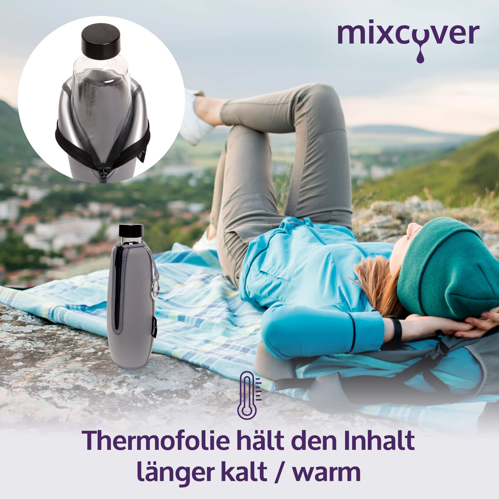 mixcover Izolowany pokrowiec ochronny na butelki, kompatybilny ze szklanymi butelkami SodaStream Crystal i Duo, etui ochronne na butelki, ochrona przed pęknięciami i zadrapaniami, kolor różowy