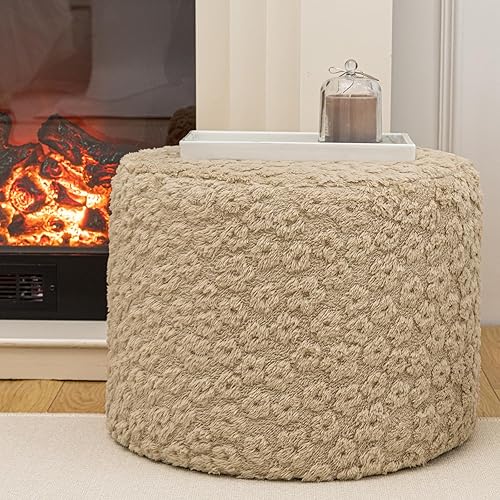 Miniatura 10 de Reposapiés Otomano Relleno Redondo Bohemio Puf de Suelo Asiento Sillón Otomano Reposapiés Taburete de Suelo Cojín de Suelo Saco de Frijoles Puf