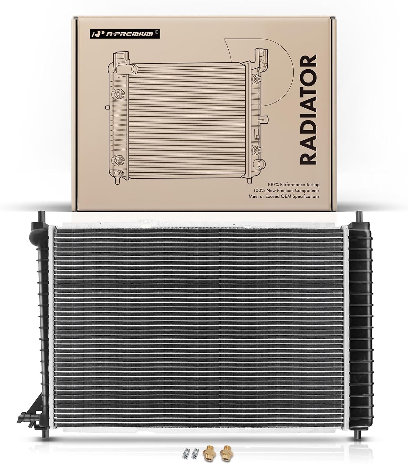 A-Premium Engine Coolant Radiator with Transmission Oil Cooler Compatible with Ford Mustang 1997-2004 V8 4.6L Automatic Trans.