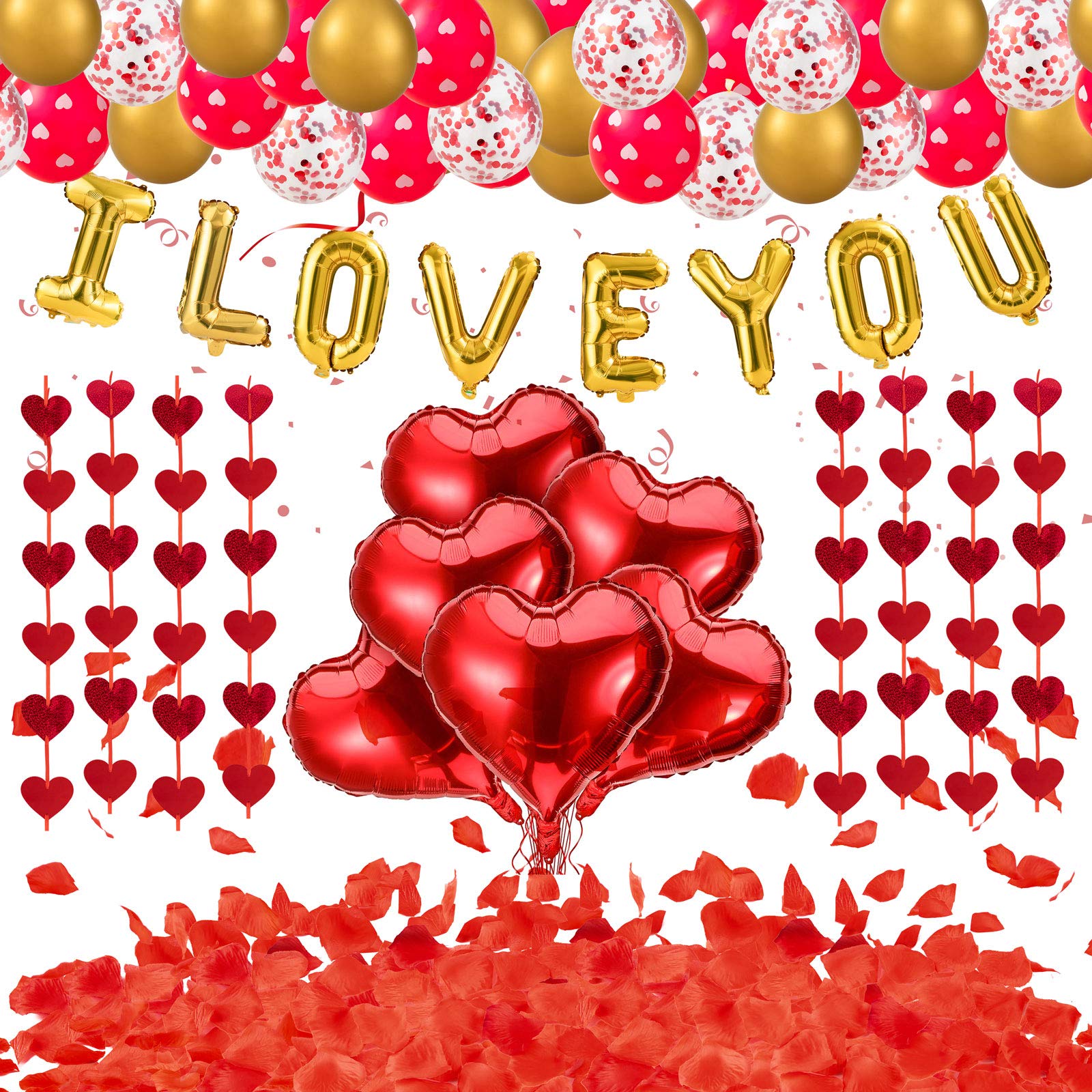 Snapklik.com : Valentines Day Decorations Balloons Kit - Gold Letter I ...