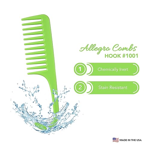 Miniatura 7 de Allegro Combs 1002 peine de ducha de dientes anchos con gancho para cabello rizado húmedo o seco desenredar peines de mujer hechos en los Estados