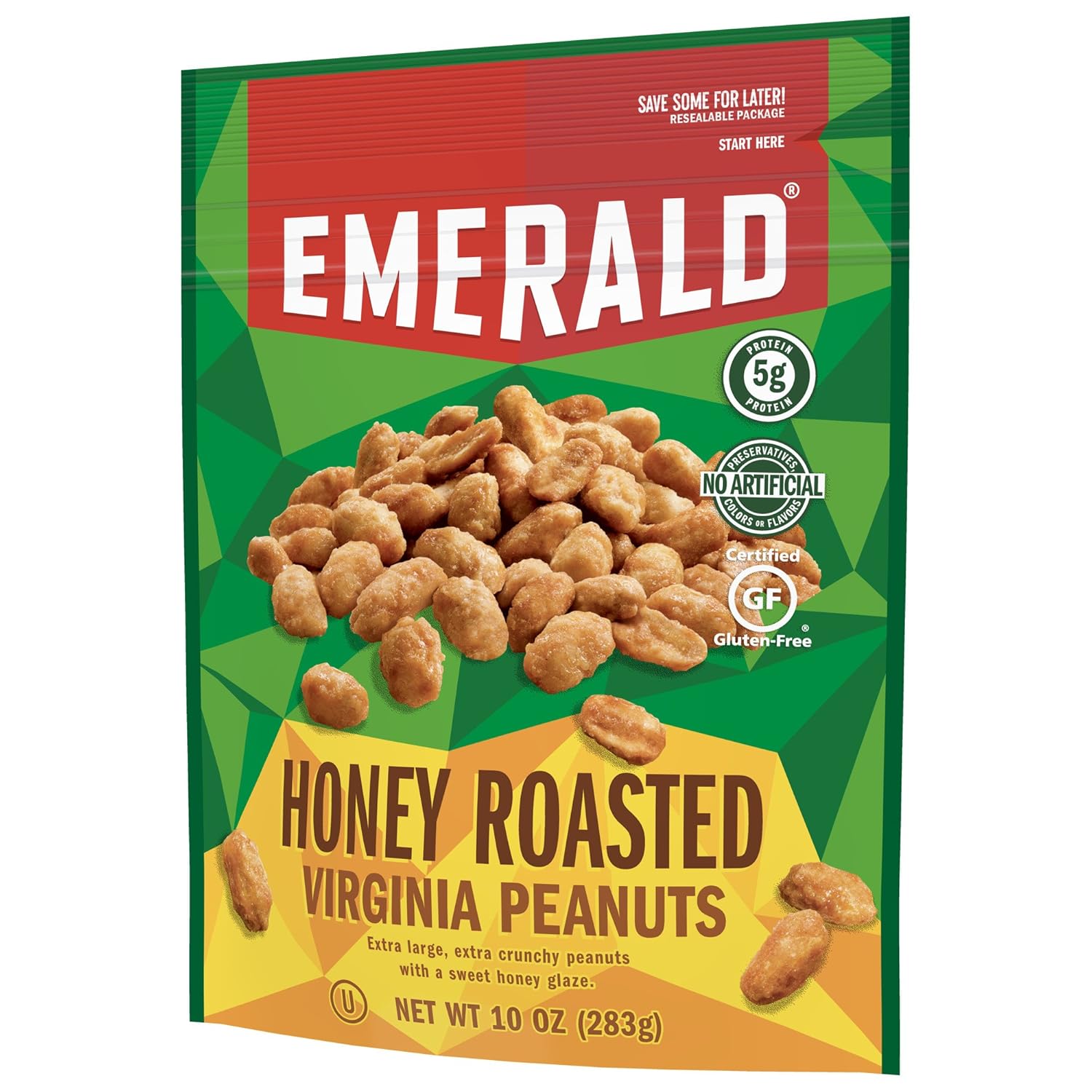Emerald Virginia Peanuts, Honey Roasted, 10 Ounce (Pack of 6)