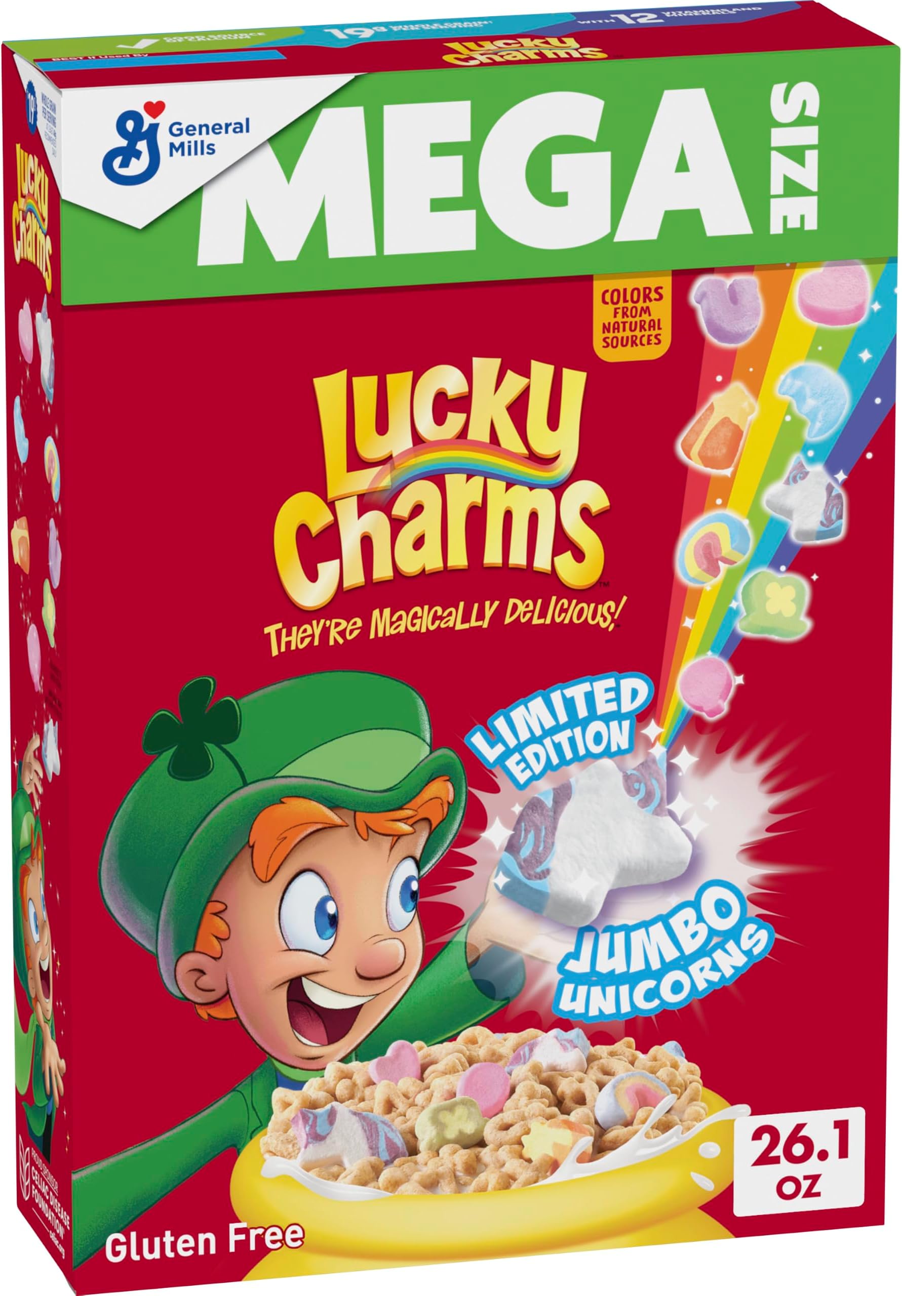 Gluten Free Cereal with Marshmallows, Mega Size, 26.1 oz | Classic Marshmallow Shapes, Mega Size, 19g Whole Grain, Good Source of Calcium, 12 Vitamins & Minerals