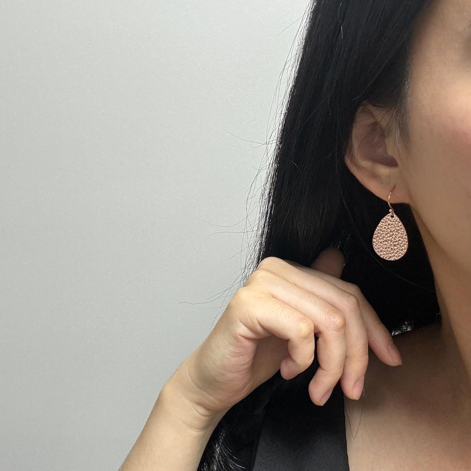 Bohemian Boho Handmade Hammered Teardrop Dangling Drop Earrings for Women, 925 Sterling Silver Hooks - Image 2