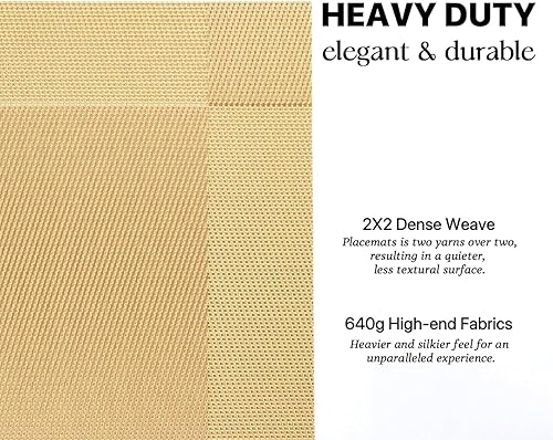 Miniatura 167 de LEXMORE Juego de 6 manteles individuales tejidos de vinilo/plástico para mesa de cocina, interior/exterior, lavables, manteles individuales lavables