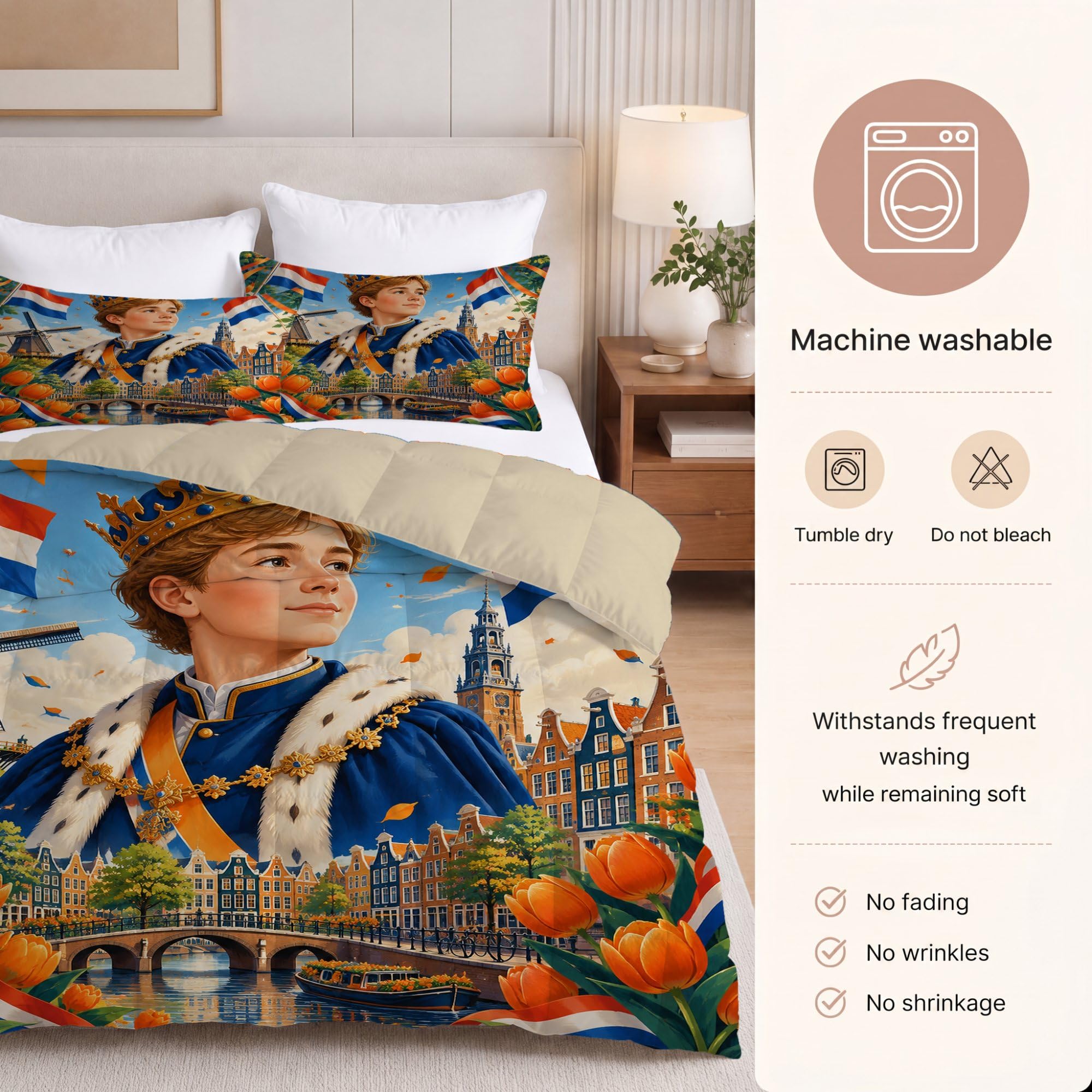 Couette 4 Saisons Traditionnel Roi Bleu, 220x240（65x65x2）