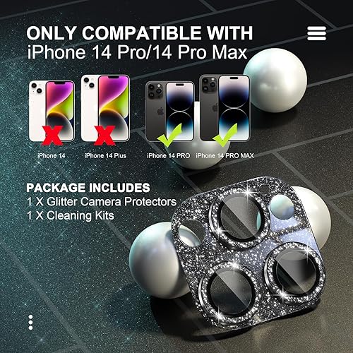 Miniatura 2 de Choiche Protector de lente de cámara para iPhone 14 ProiPhone 14 Pro Max, cubierta de cámara brillante con protector de pantalla de lente de vidrio