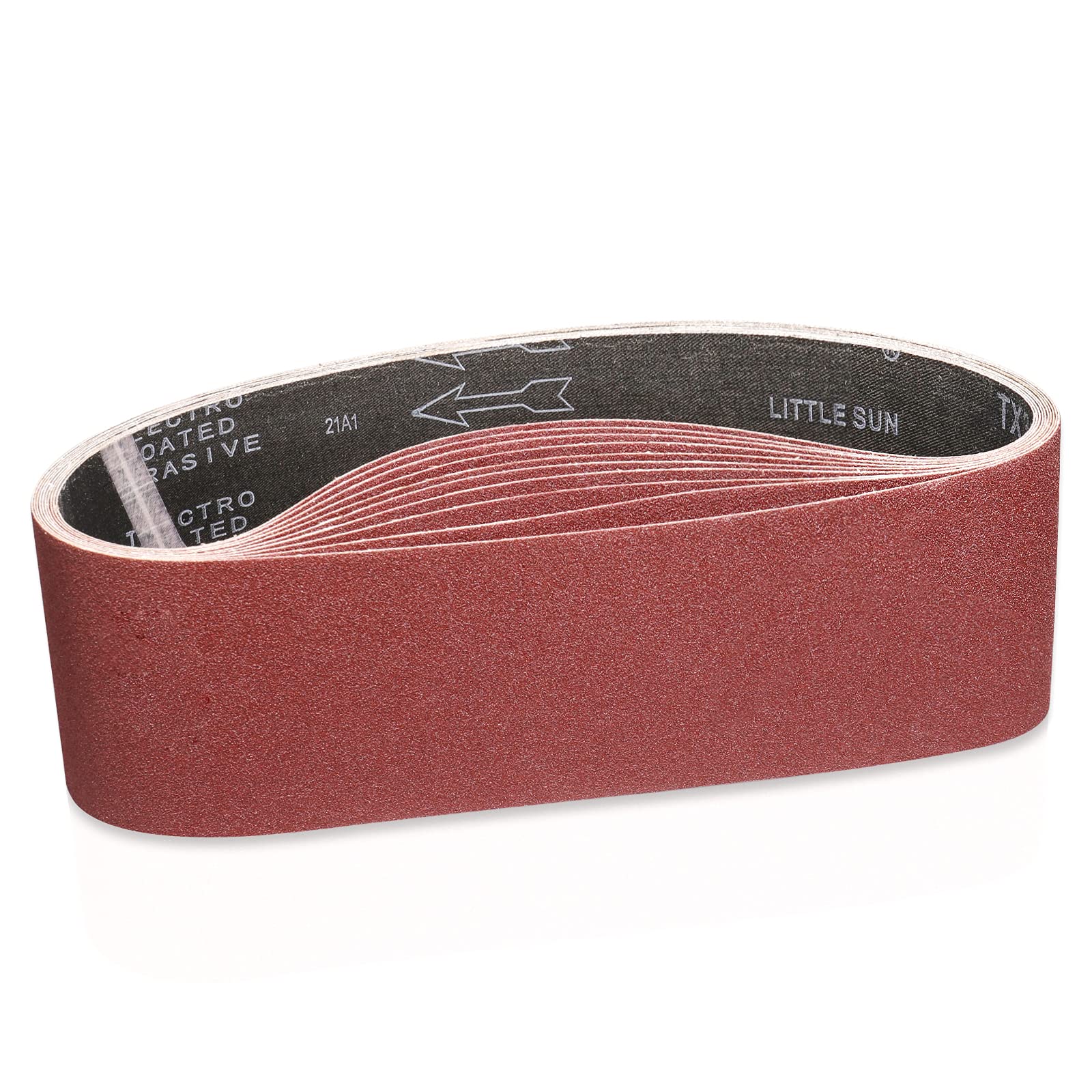 POTUINOM 10PCS Sanding Belt 4 x 36 Inch,Belt Sander Belts 120 Grits,Best for Sanding Wood,Metal and Paint