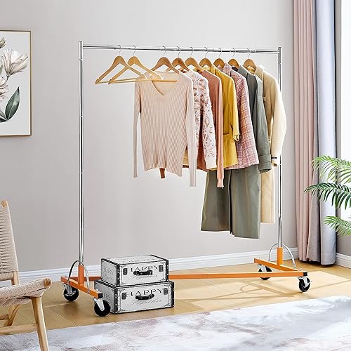 Miniatura 3 de Hoctieon Z Rack, percheros rodantes con base en Z, perchero de ropa resistente, percheros para colgar ropa, perchero portátil para ropa, perchero de