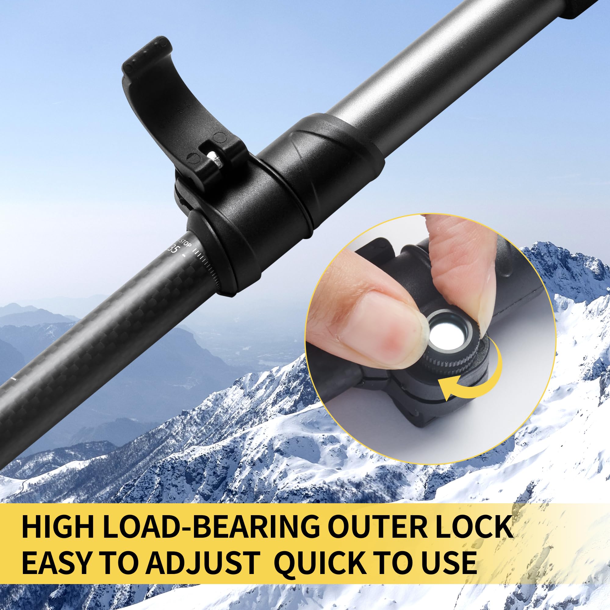 Bâtons Trekking Aluminium 7075 Pliables Ultralégers Pour Randonnée En Montagne Bâtons De Randonnée Aluminium 7075 Pliables - Ultralégers Pour Hiking