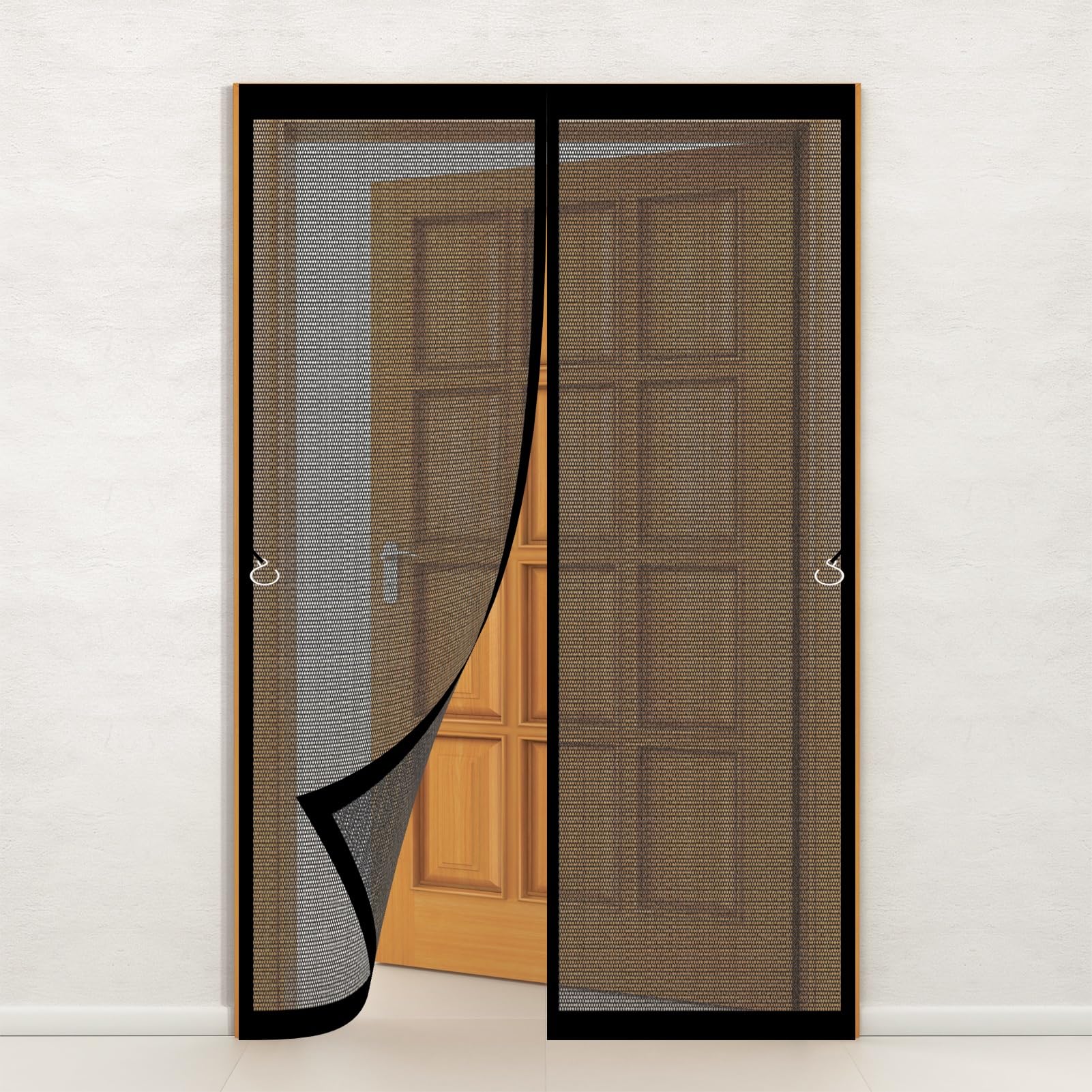 Bcxduomi Black Magnetic Door Screen 84 X 198 Cm Fly Nets For Doors Keep Fresh Air In Hands Free Automatically Closes Fly Nets For Living Room, Bedroom,