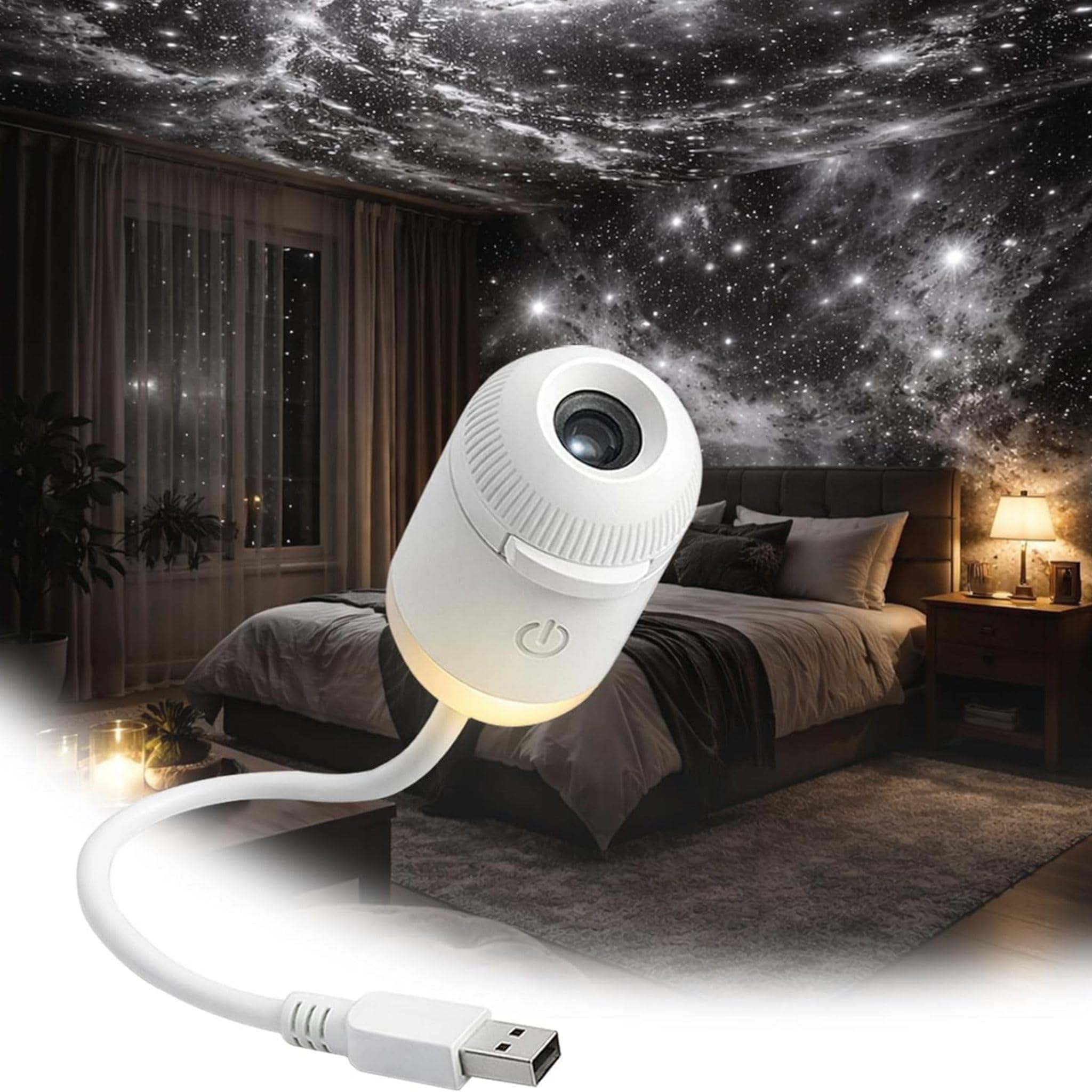2-In-1 Galaxy Projector Night Light, Portatile E Multifunzione, Rotazione A 360°, Alimentazione USB Con Filtri HD, Per Creare Illuminazione Atmosferica In Auto E Camera Da Letto (24-image)