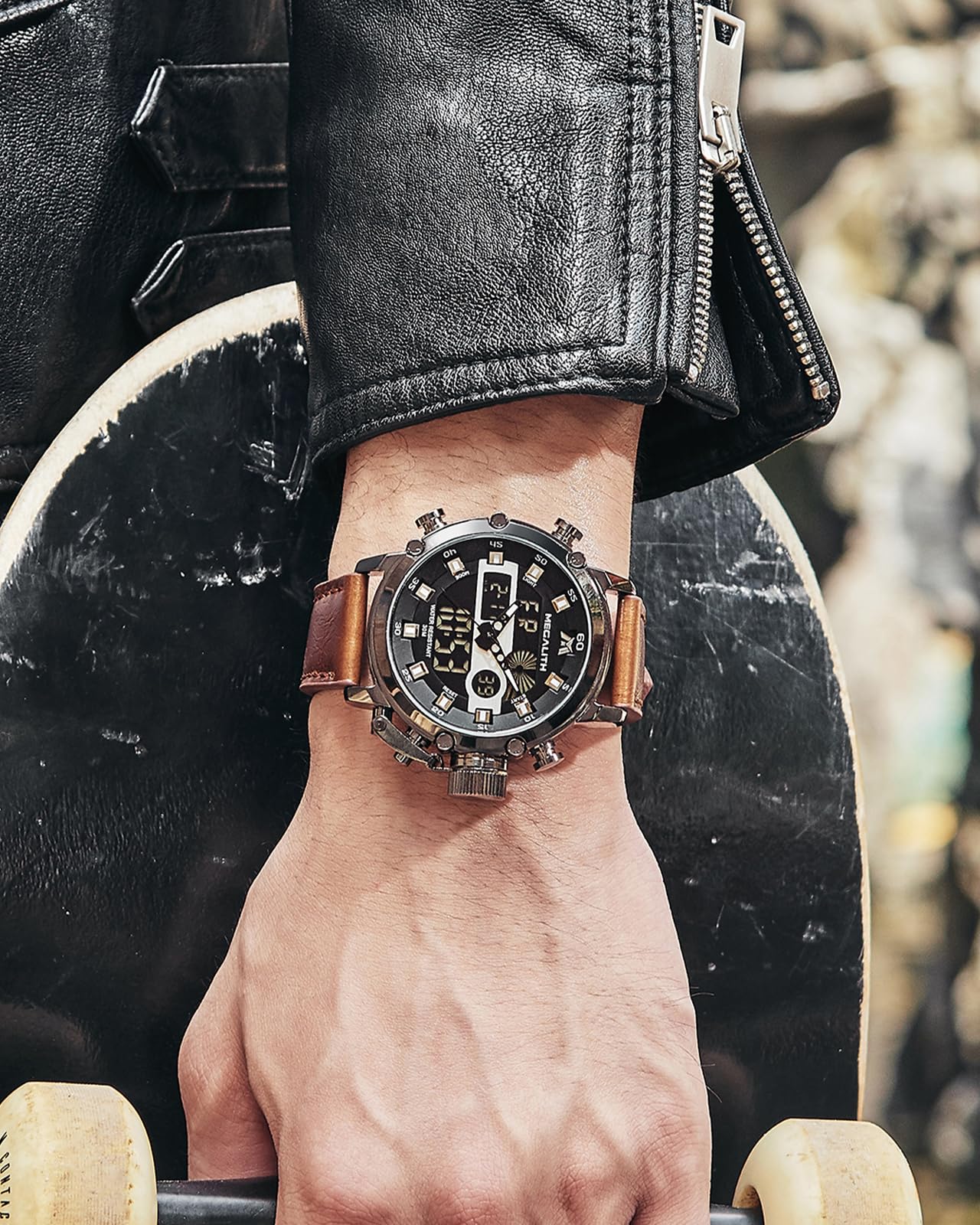 MEGALITH Reloj Hombre Digital Militar: Deportivo Esfera Grande Reloj de Pulsera con Cronómetro LED Alarma Impermeable para Correr Outdoor - Regalos para Él