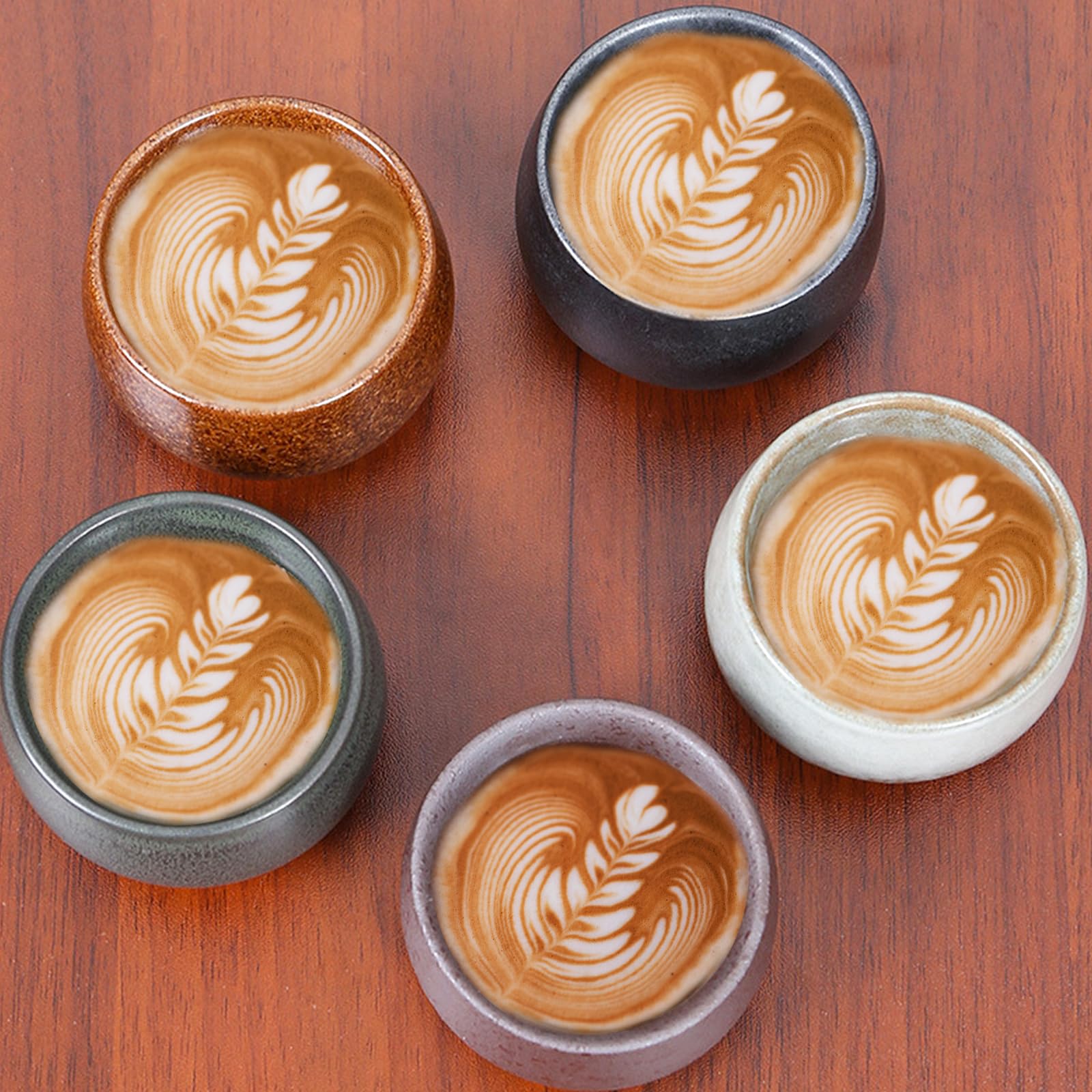 Set 5 Tazzine Espresso In Ceramica Senza Piombo - 50 Ml, Spesse, Per Caff&egrave;, Macchiato, Regalo