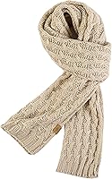 PAGEONE Women's Ribbed Knit Chunky Scarf - Warm Long Wrap Thick Cashmere-Like Wool Feel for Winter