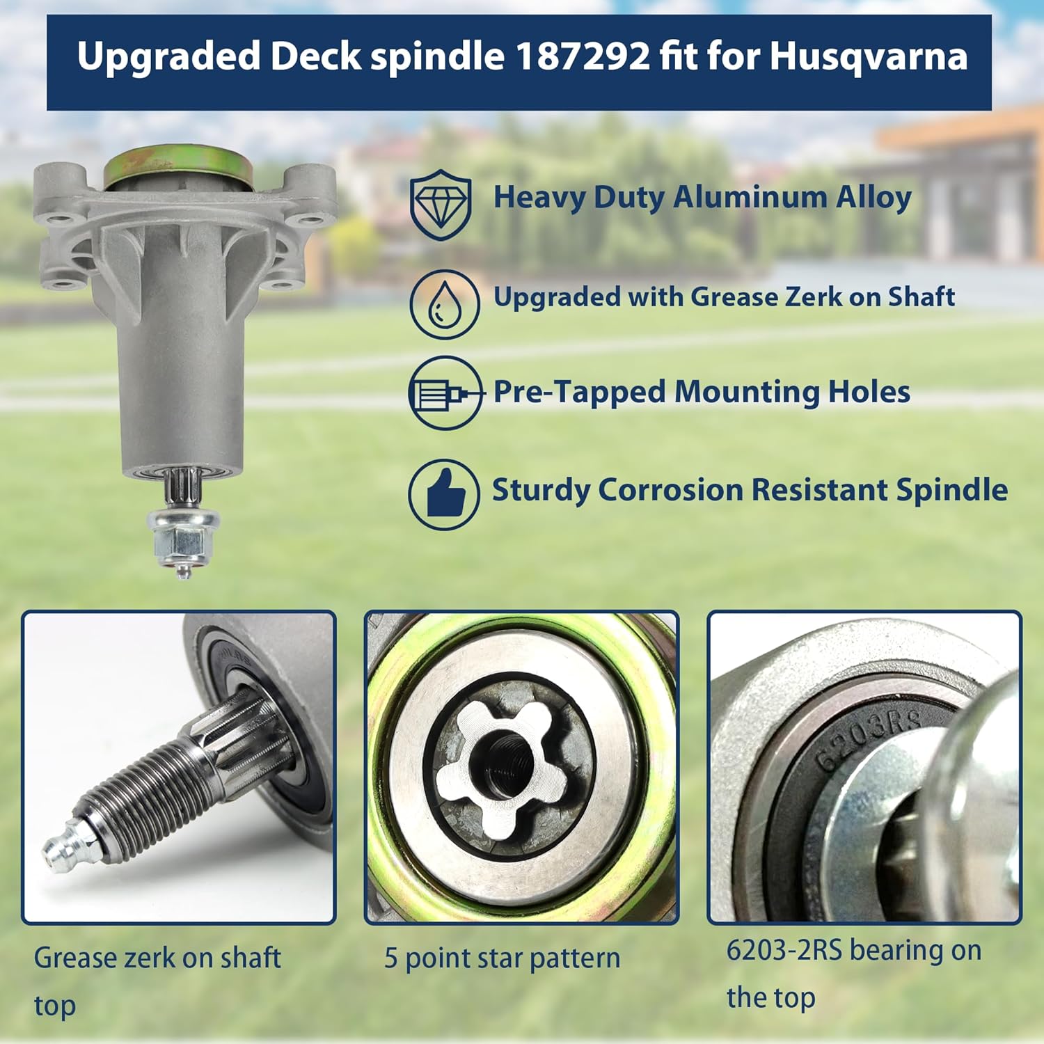 prime&swift Spindle 587819701 187292 187281 fit for Husqvarna Craftsman YTH22V46 YTH24V48 917203900 YT3000 587253301 532187290 917289912 587125401 587253301 Lawn Mower 42" 46" 48" 54" Deck Parts