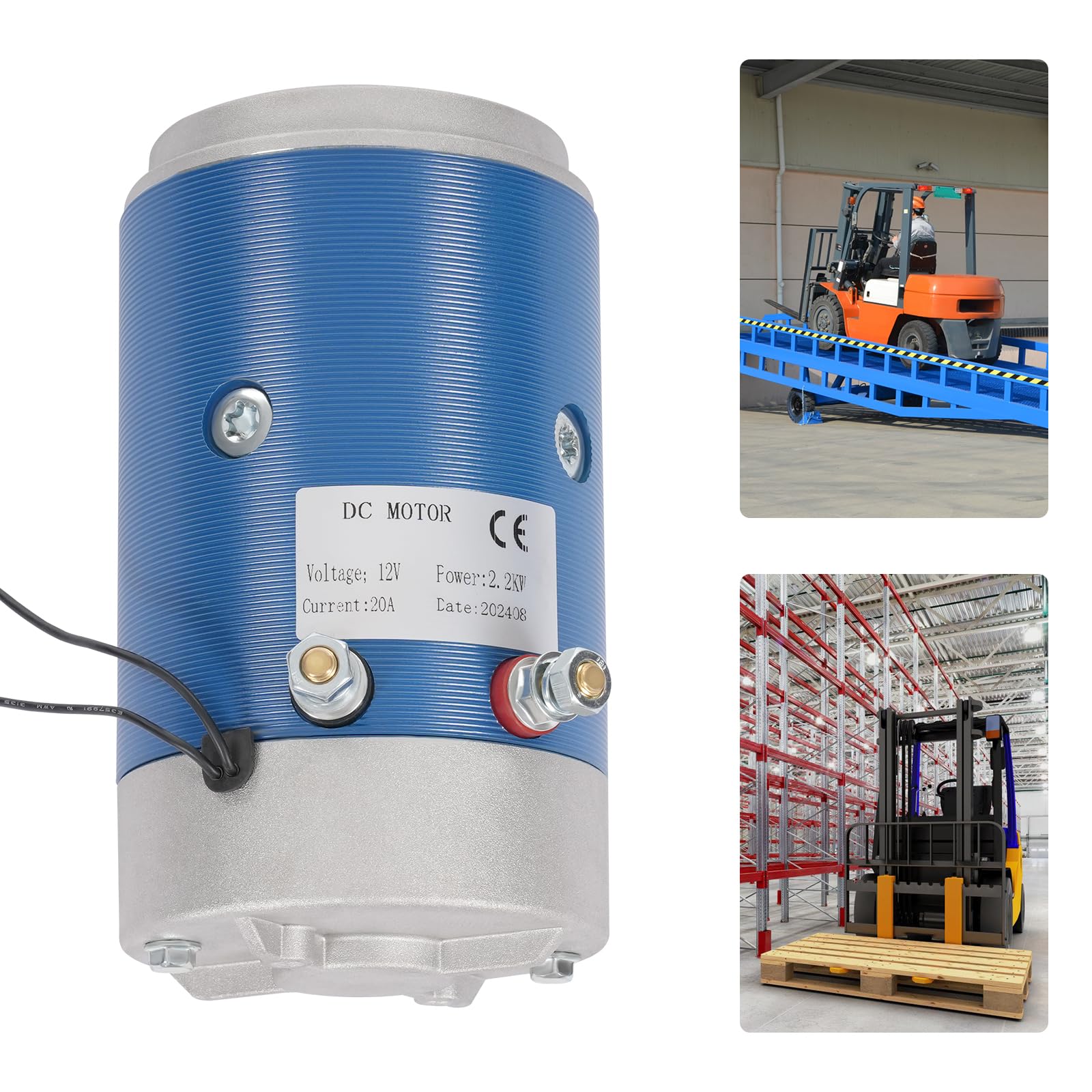 Motor de CC de alta potencia para carretillas elevadoras/unidades hidráulicas para equipo de seguridad, modificación automática, motor de CC (12 V, 2350 rpm, 6 Nm)