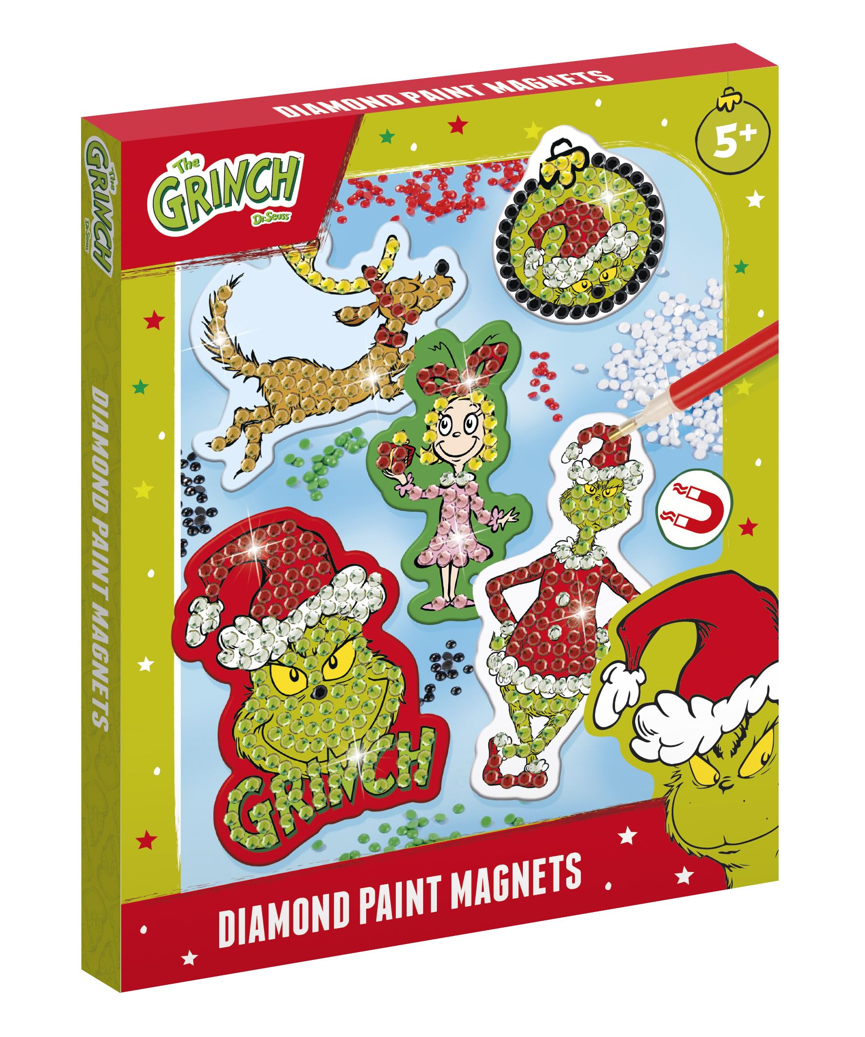 Totum - Diamond Painting Craft Kit - Grinch Magnets - 1 Pack
