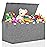 Extra Large Toy Box 167L, Sturdy Toy Storage Chest Organizer Bin Baskets with 2 Removable Divider for Boys, Girls, Kids, Nursery, Bedroom, Playroom, 35.5x17 x17(Linen Gray)