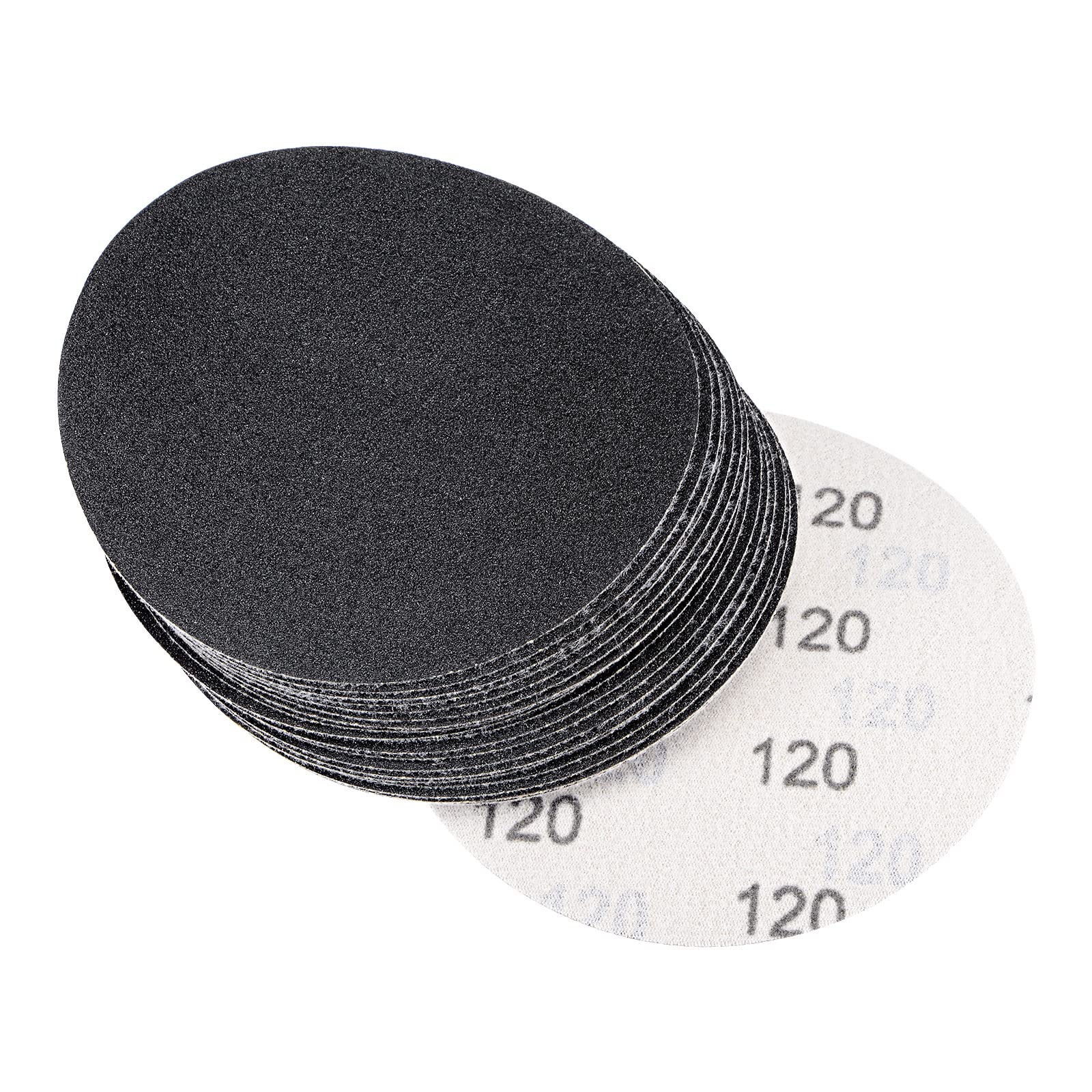 uxcell 5 Inch Sanding Disc 120 Grit Hook and Loop Wet Dry Usable Silicon Carbide C-Weight Backing Sandpaper for Orbital Sander 20Pcs
