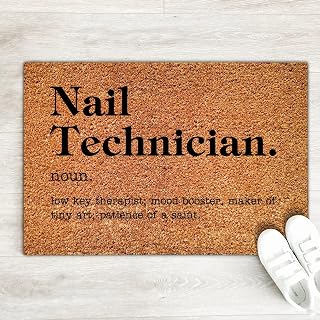 Nail Technician Definition Dictionary Word Meaning Coir Door Mat with Heavy Duty Backing 24x36 Inch Decorative Natural Coir Doormat for Outdoor Indoor Use Easy to Clean Entry Doormat Home Decor