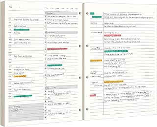 [EMSHOI Daily Planner Refill 8.5" X 11.5", 80 Sheets, 160 Pages Ring Binder Planner Inserts, Thick Cream Color Refill Paper, 100 GSM Loose Leaf, Paper Refills with Gift Box]