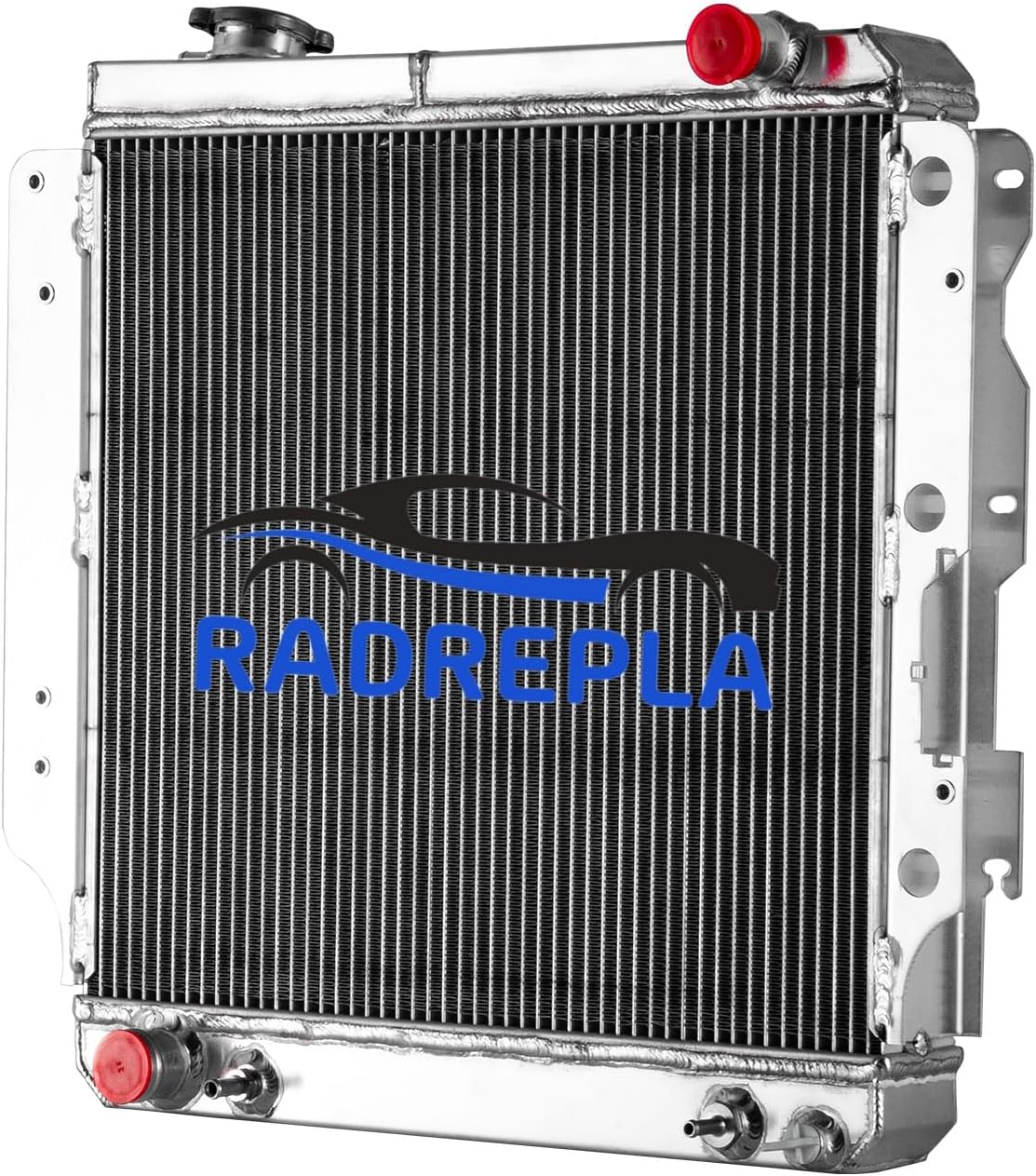 DPI2101 4 Row Aluminum Radiator for 1987-2006 Jeep Wrangler YJ TJ 2.4 2.5L 4.0 L4 L6 Gas Downflow Radiators 1988 1989 1990 1991 1992 1993 1994 1995 1996 1997 1998 1999 2000 2001 2002 2003