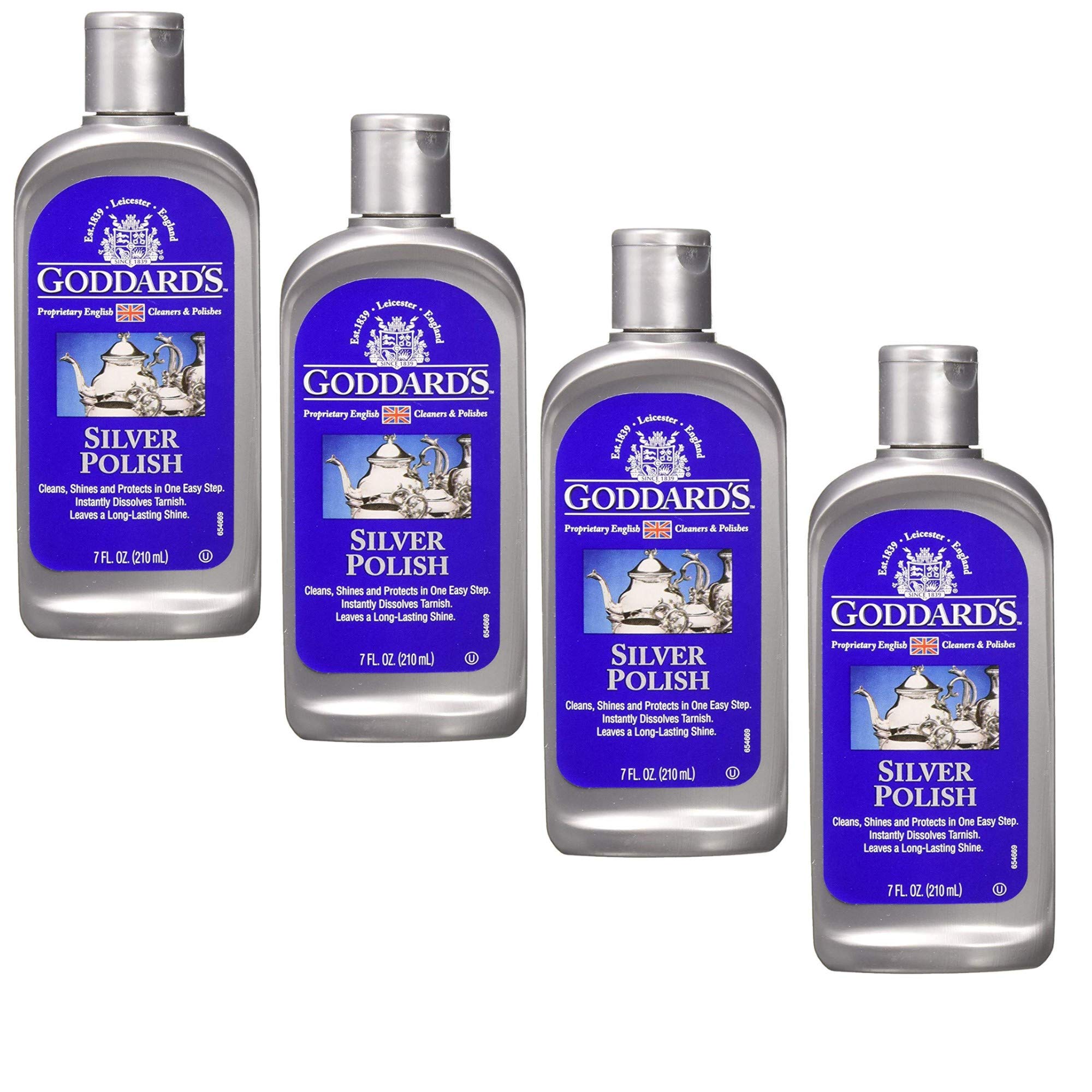 Goddard's Silver Polish Liquid, Tarnish Remover, 7 oz (Pack of 4)