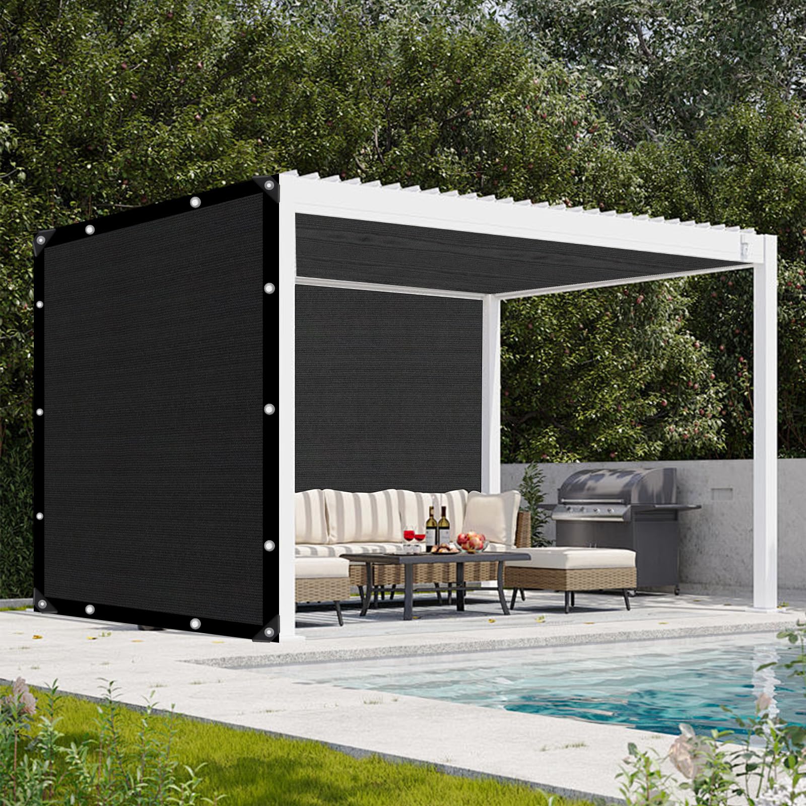 Filet d'ombrage extérieur 3x8m 80% Protection UV terrasse Jardin Balcon | Idéal pour balcon, terrasse, jardin et piscine, s'adapte à tous vos besoins d'ombrage extérieur.