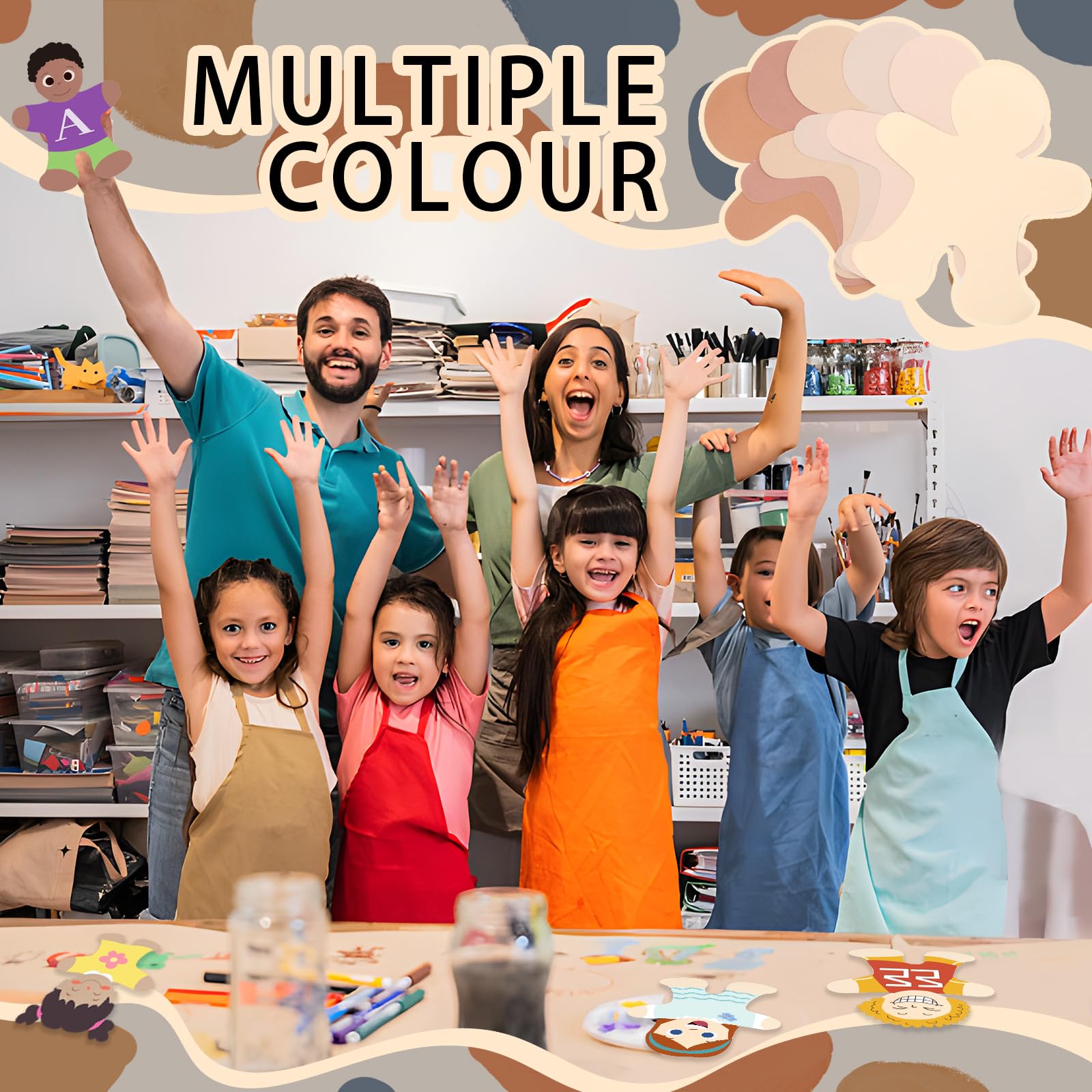 60 arkuszy wielokolorowego papieru kreatywnego wielokulturowego kreatywnego cięcia, kreatywnych projektów rzemieślniczych, kreatywnych projektów, dekoracji, 14 cm