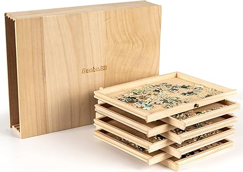 Becko US Bandejas de clasificación de rompecabezas de madera con diseño de cajón, clasificadores, accesorio de rompecabezas para rompecabezas de