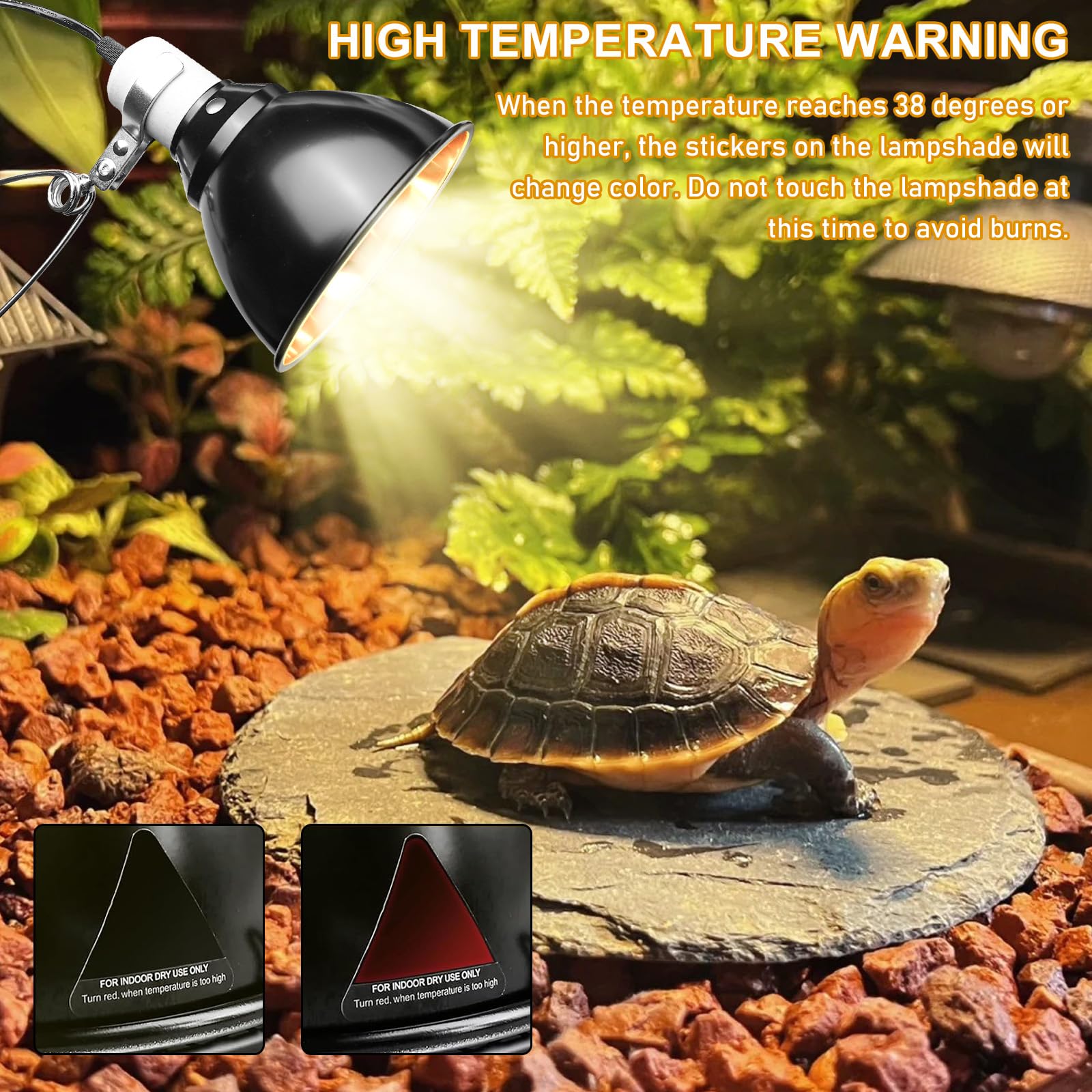 Lampe chauffante pour terrarium pour reptiles : douille de lampe en céramique E27, lampes dôme de terrarium, 220-240 V UVA/UVB pour reptiles, tortues, lézards, serpents, terrarium Lampe chauffante