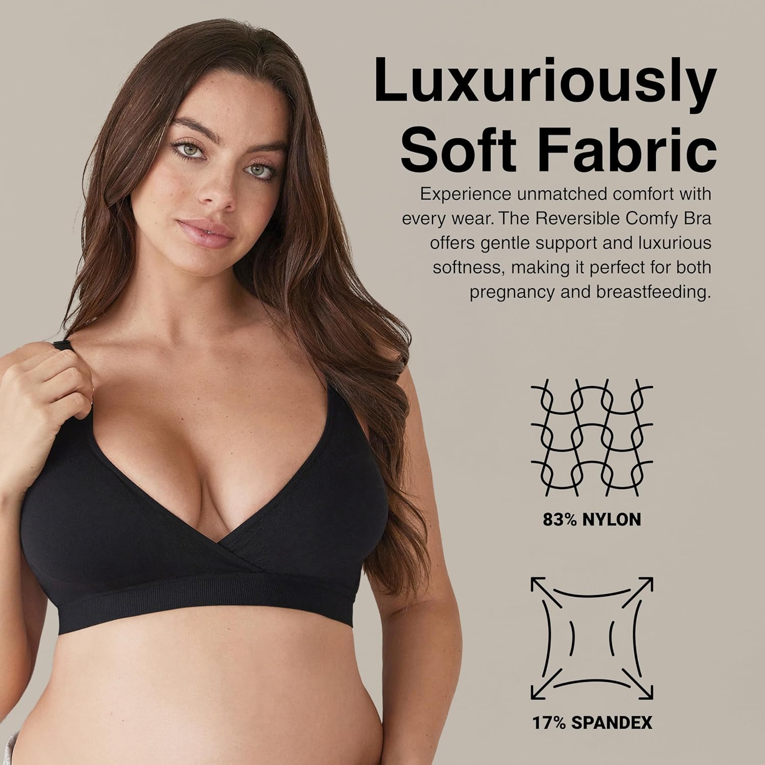 BUMPSUIT The Reversible Comfy Bra - Comfort and Versatility Combined for Maternity Bra & Nursing Bras for Breastfeeding - Image 2