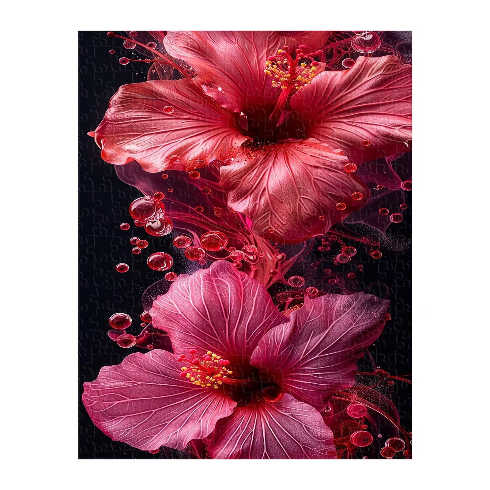 Puzzle 1000 elementów dla dorosłych, różowe kwiaty, 75 x 50 cm, trudna gra edukacyjna, prezent dla mężczyzny i kobiety, 1000 elementów, puzzle dla dorosłych