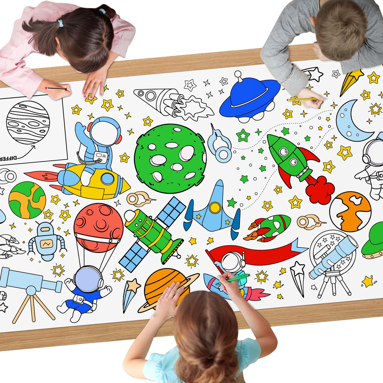 AYESY Tischdecke für Kinder, Ausmal Tischdecke, Riesige DIY Papier Tischdecke, Bastelposter, Spiele, Geschenke, Aktivitäten Banner, Kunst Klassenraum Dekoration