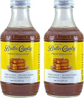 Butter Country Rich and Creamy Buttermilk Syrup | Creamy Maple Flavor | Premium Syrup for Breakfast & Desserts | 16 fl oz/2 Pack