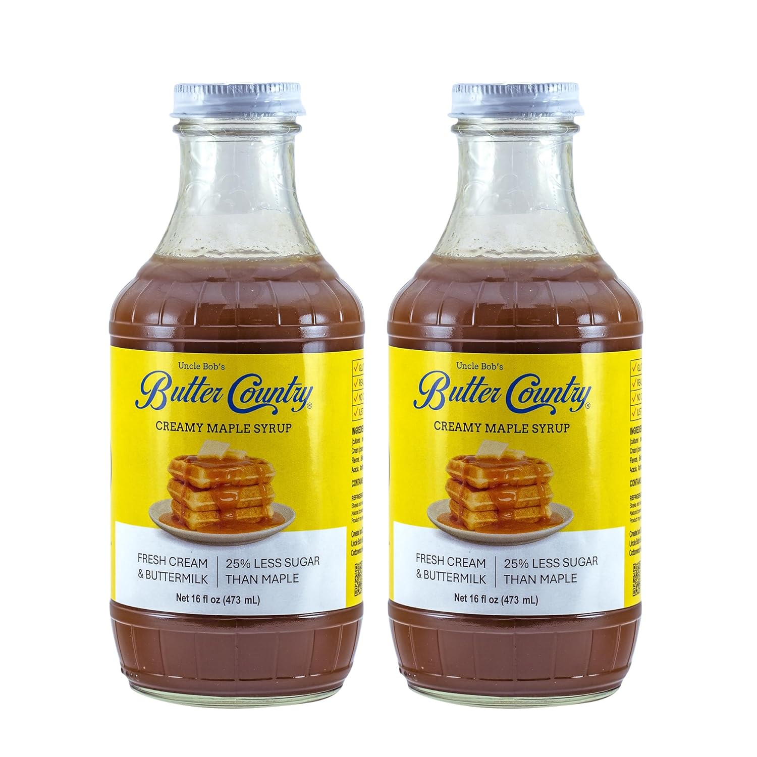 Butter Country Rich and Creamy Buttermilk Syrup | Creamy Maple Flavor | Premium Syrup for Breakfast & Desserts | 16 fl oz/4 Pack