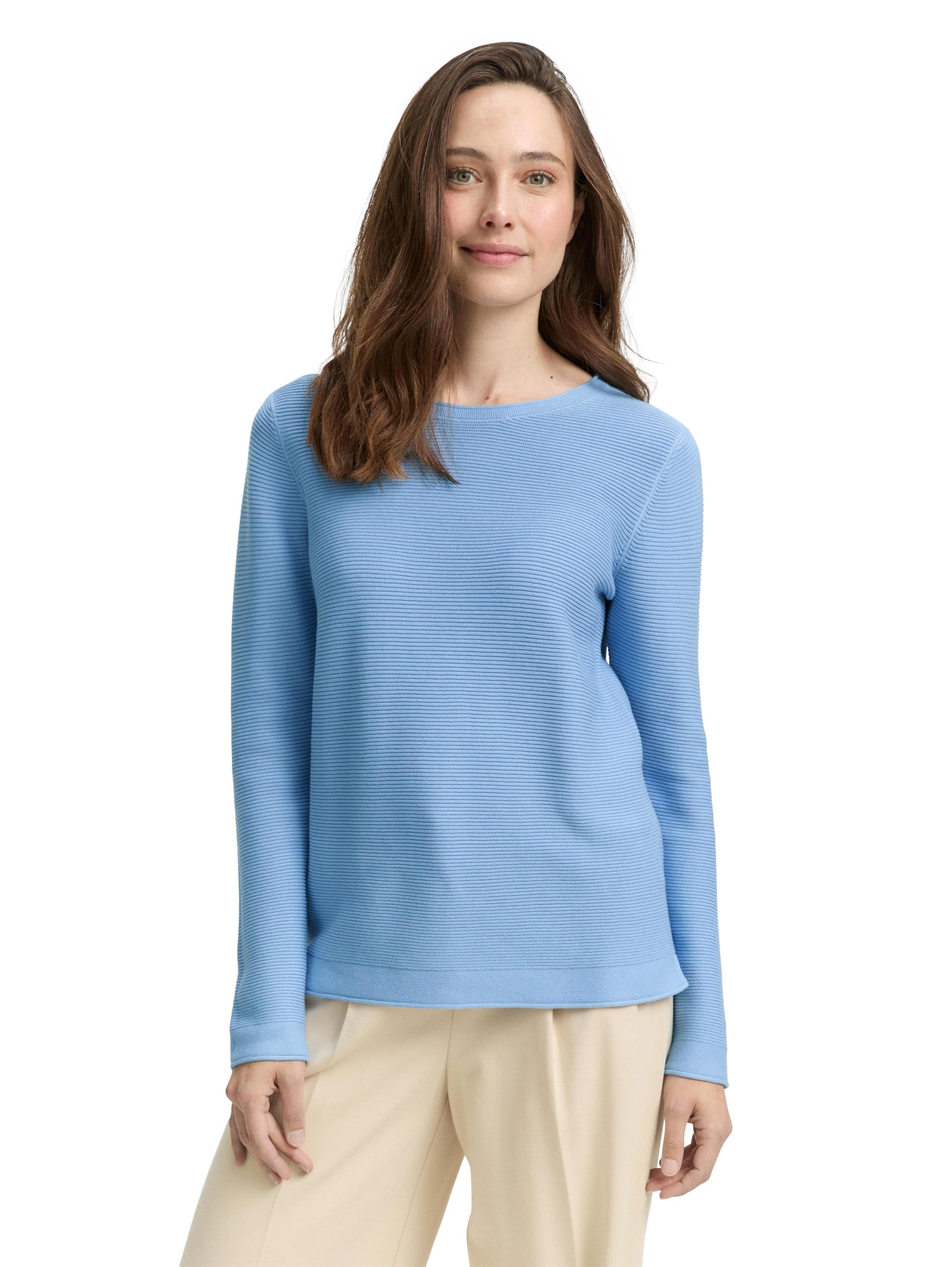 Tom Tailor Damen Strickpullover aus Bio-Baumwolle