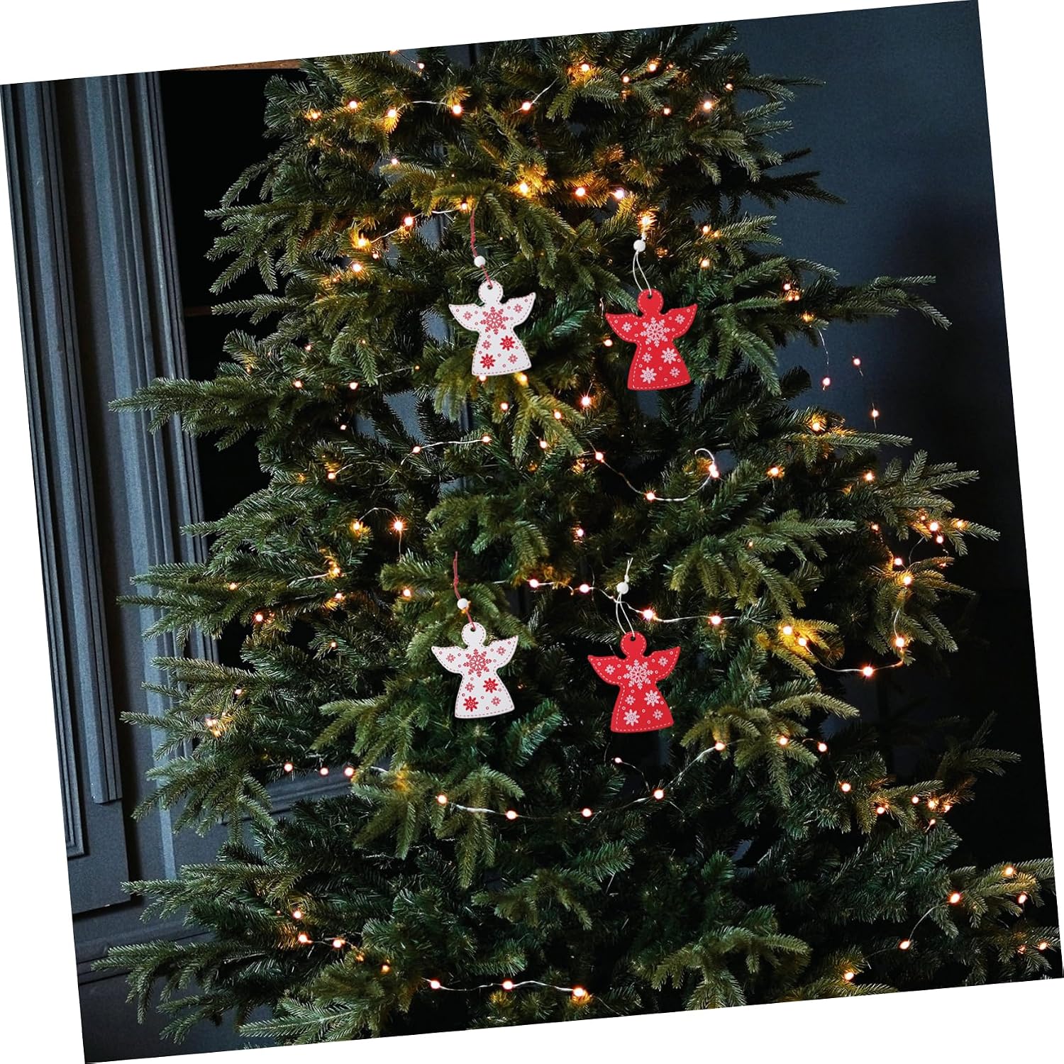 20pcs Wooden Christmas Angel Hanging Decorations Xmas Tree Ornaments