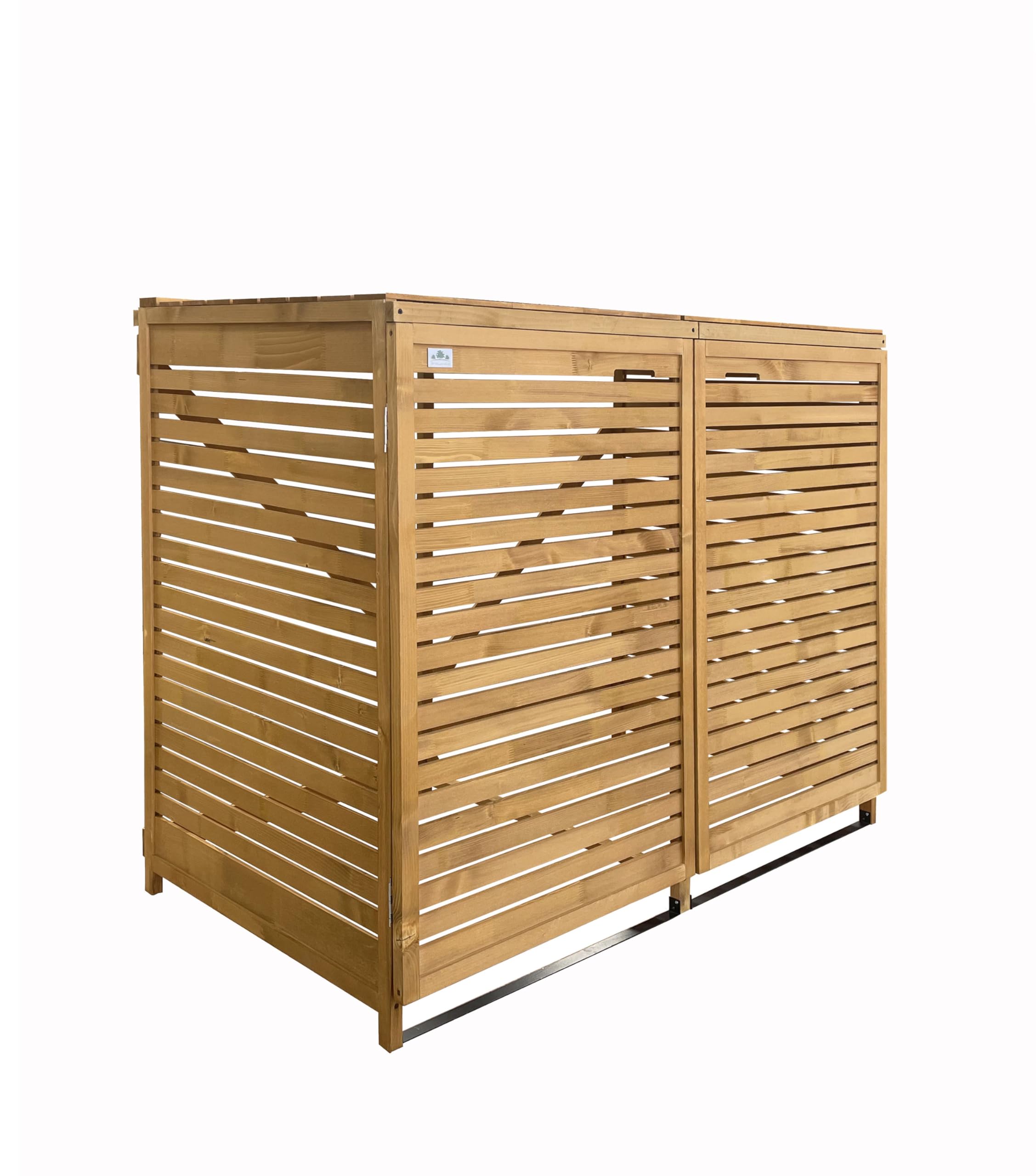 Cache Poubelle Double en Bois Clair