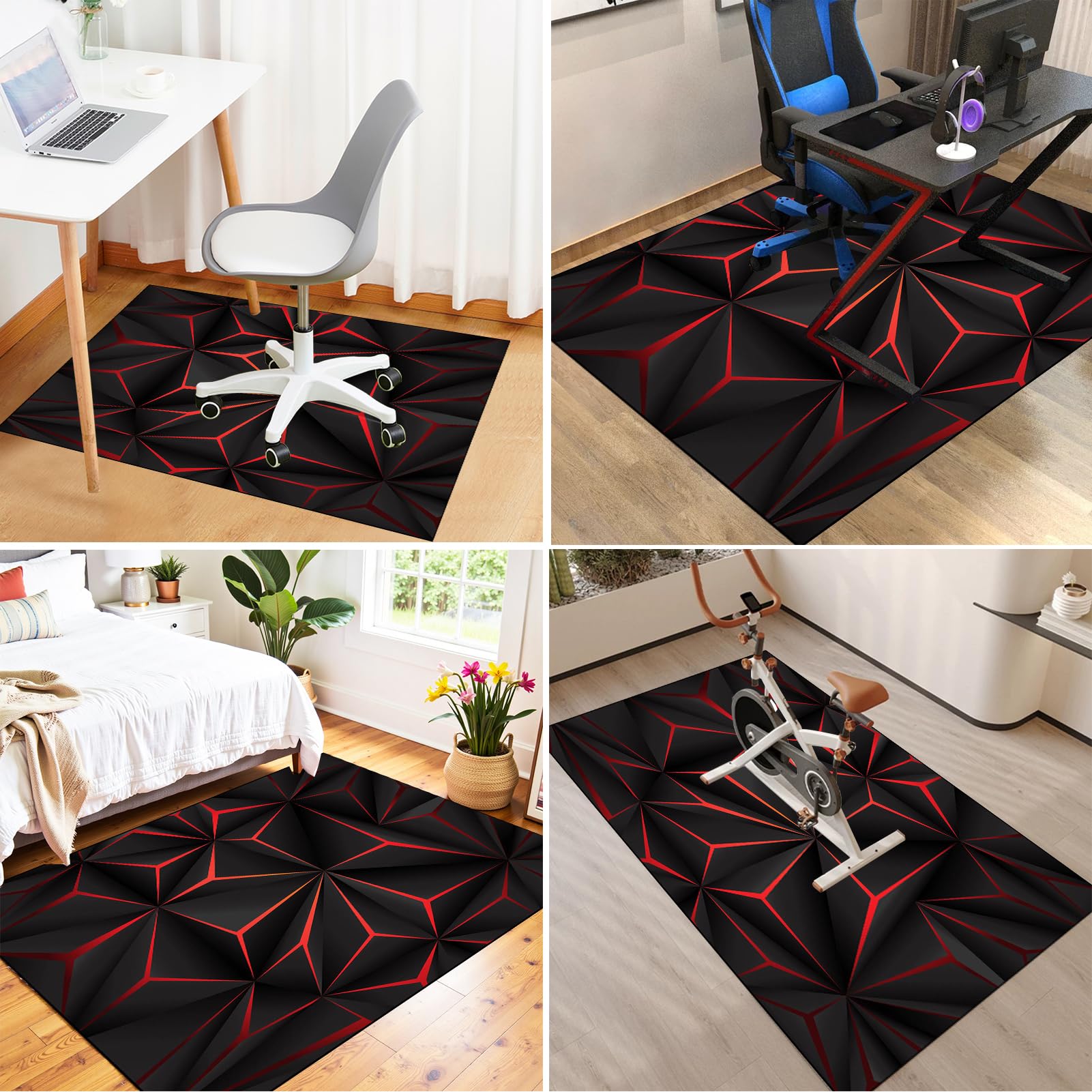 Tappeto per Sedia Gaming Tappeto Ufficio Salvapavimento Antiscivolo Tappeto per Sedia con Ruote Tappetino per Pavimenti Duri 80 x 120 cm Tappetino per Sedia da Gaming per Parquet e Pavimenti Duri