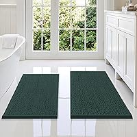 Vista 117 de Smiry - Juego de alfombras de baño de 2 piezas, suaves, absorbentes, de felpilla, lavables a máquina, antideslizantes, para bañera, ducha y piso Gris