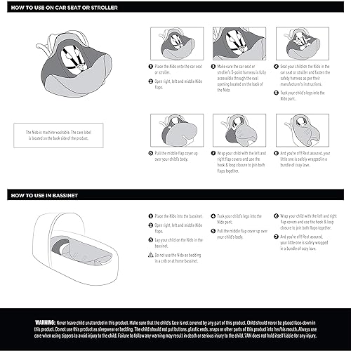 Miniatura 9 de 7AM - Manta de asiento de automóvil para bebé, funda multifuncional para asiento de automóvil para bebé, niño y niña, manta de invierno y asiento de