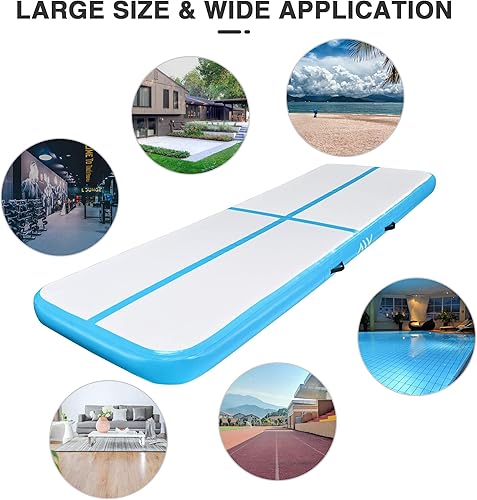 Miniatura 3 de AW Colchoneta inflable de 101320 pies para exteriores, hogar, gimnasio, entrenamiento, fitness, bomba de aire eléctrica