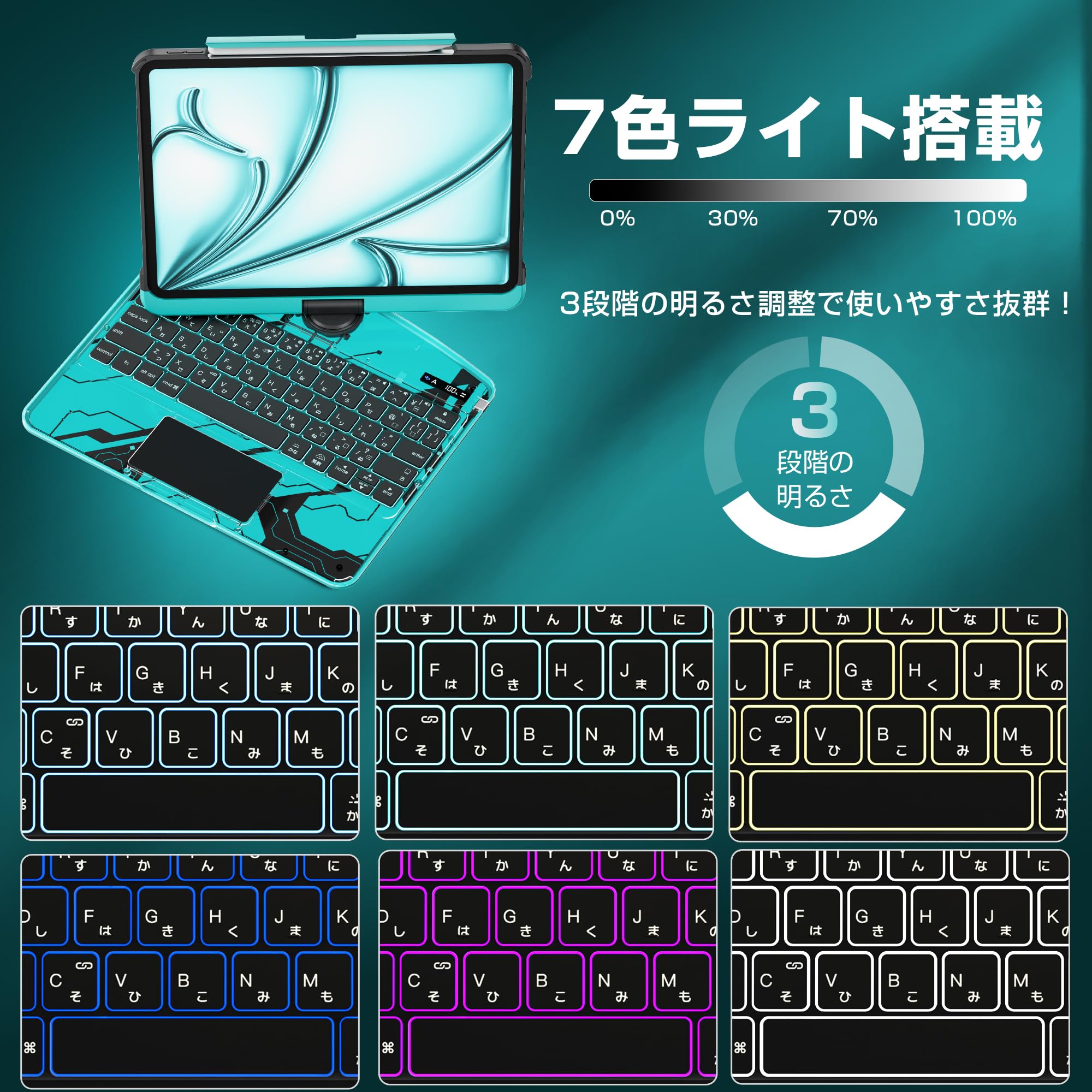 Amazon.co.jp: iFacemall ipad キーボード付きケース A16 第11世代/第