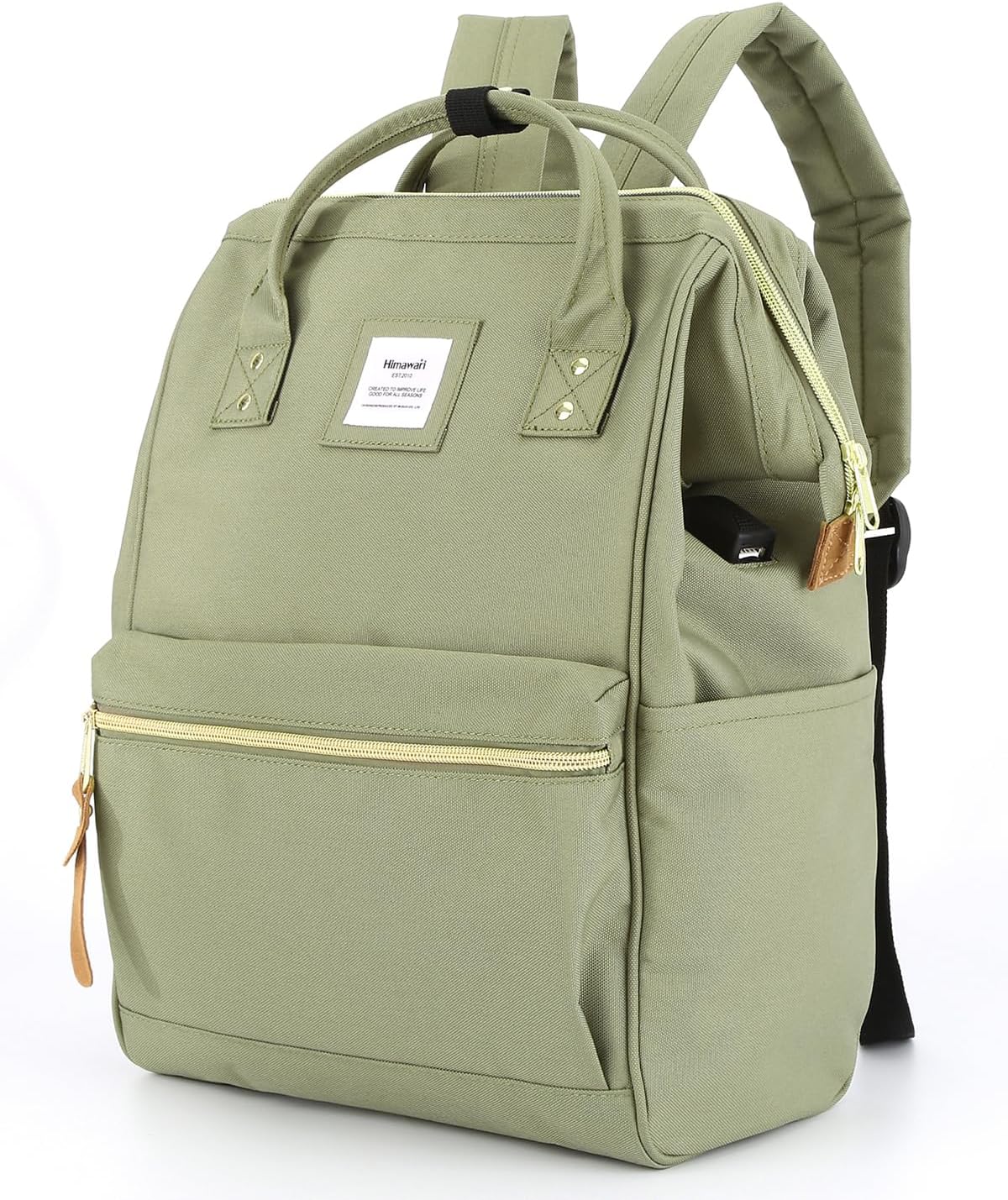 Himawari Travel Backpack with USB Charging Port 15.6 Inch Doctor Work Bag laptop backpack for Women&Men(9001- Olive Green-24#) image 3