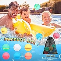 Vista 4 de Reusable Water Balloons Refillable Water Bomb, Soft Silicone Water Balls with Mesh Bag, Quick Fill & Self-Sealing Water Balloons for Water Fight