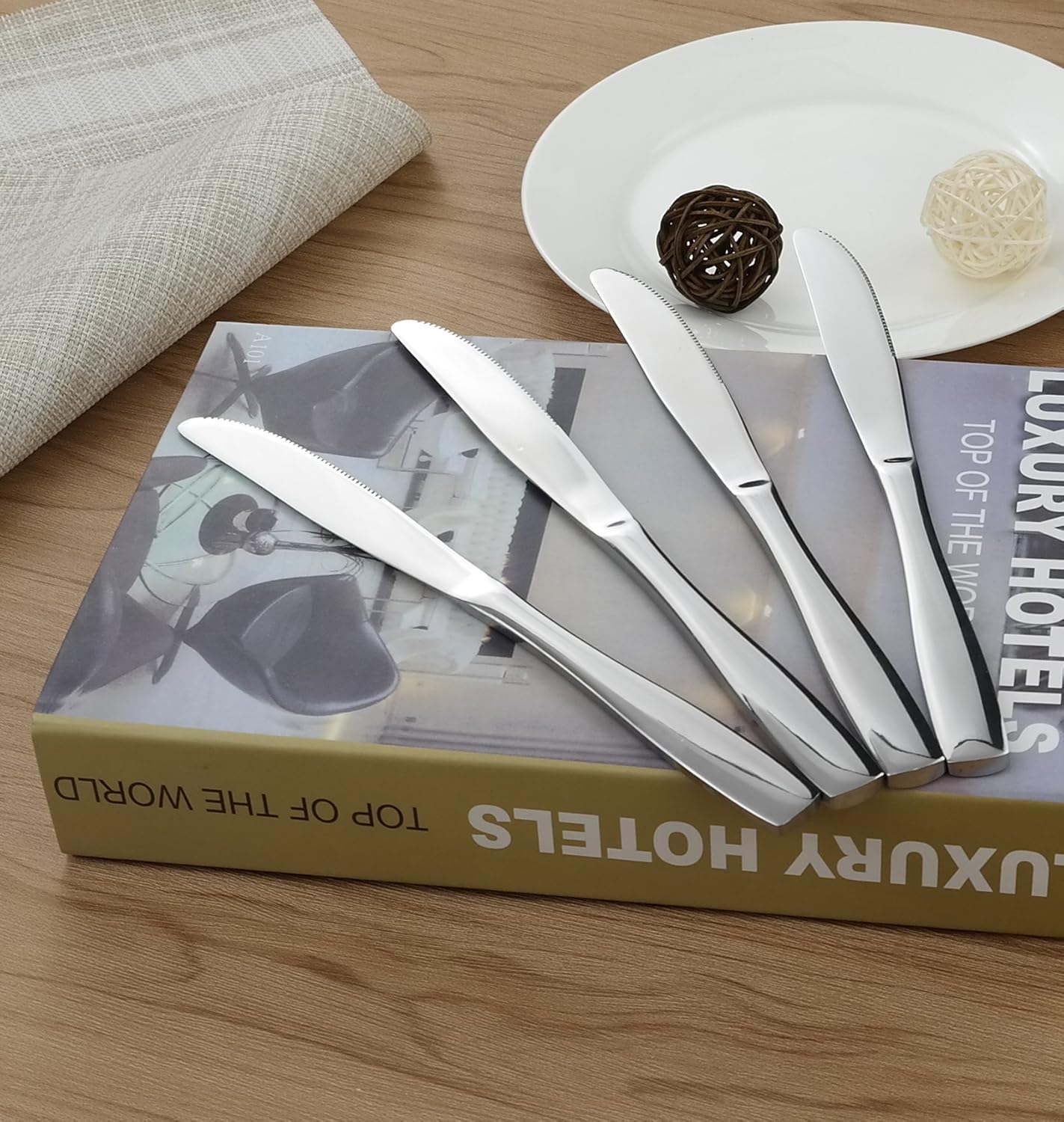 HOMMP 16-Piece Stainless Steel Dinner Knives Set : Home & Kitchen