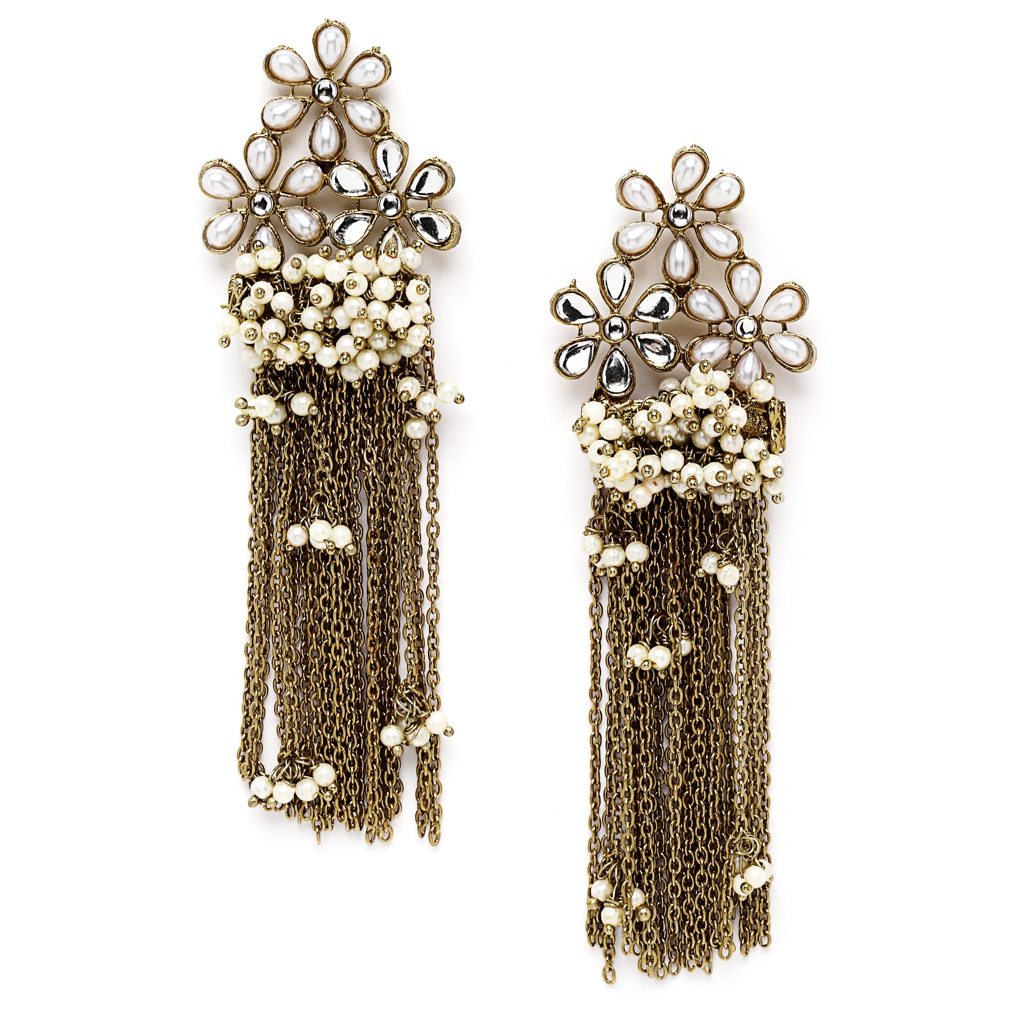 Shining Diva Fashion Latest Stylish Traditional Kundan Tassel Earrings for Women and Girls (13816er)(White) (B0BTHSMGYP) Amazon Price History, Amazon Price Tracker