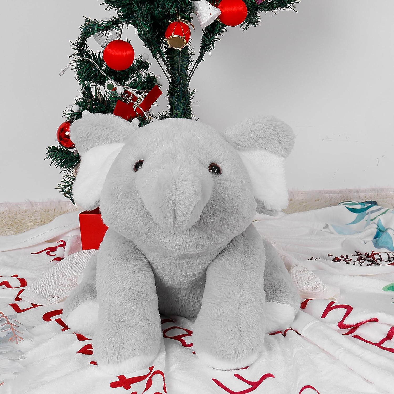 Weighted Elephant Stuffed Animals 27", 5 Pounds Weighted Plush Toy for Christmas, Valentine's, Birthday Big Soft Cute Elephant Plushies Gifts for Kids Adults Boys Girl(Gray)